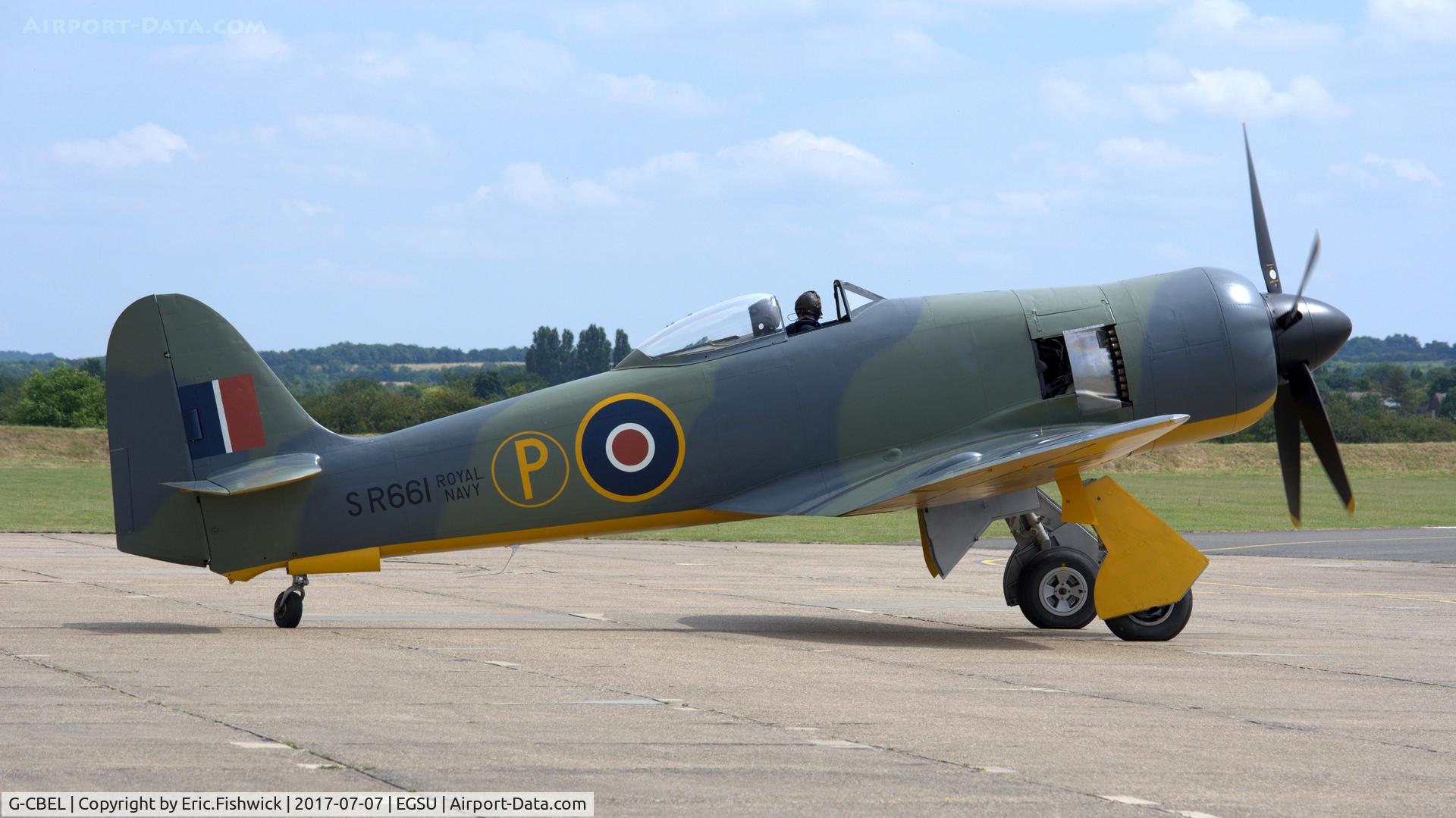 G-CBEL, 1953 Hawker Fury FB11 C/N 37539, 2. G-CBEL on the eve of The Flying Legends Airshow, July 2017.