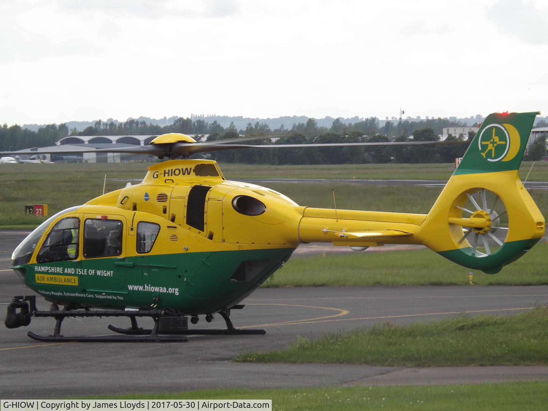 G-HIOW, 2015 Airbus Helicopters EC-135T-3 C/N 1190, Seen haveing a RRR in a new C/S at Gloucestershire Airport.