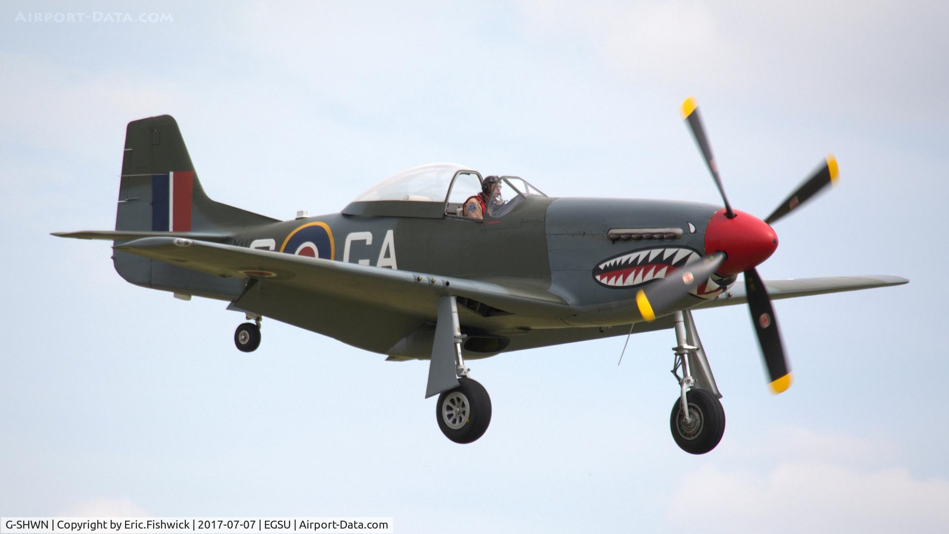 G-SHWN, 1944 North American P-51D Mustang C/N 122-40417, 43. KH774 on the eve of The Flying Legends Airshow, July 2017.
