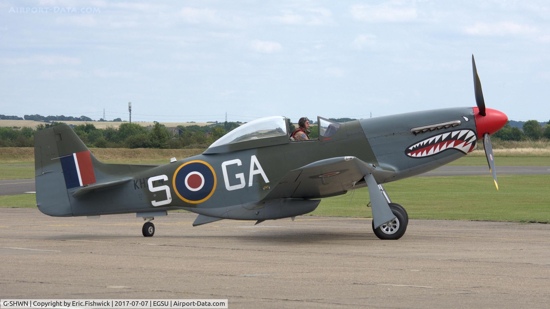 G-SHWN, 1944 North American P-51D Mustang C/N 122-40417, 2. KH774 on the eve of The Flying Legends Airshow, July 2017.