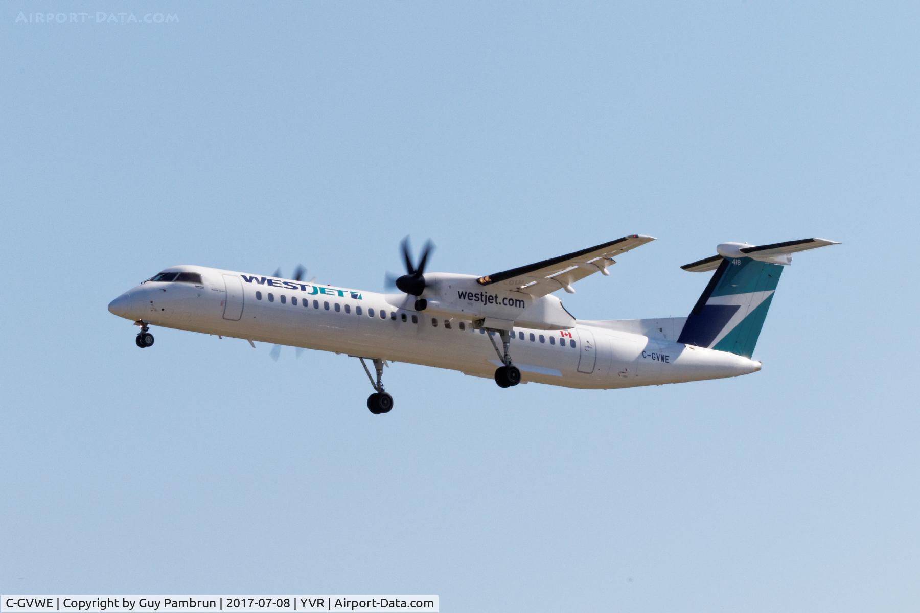 C-GVWE, 2015 Bombardier DHC-8-402Q Dash 8 Dash 8 C/N 4485, Landing