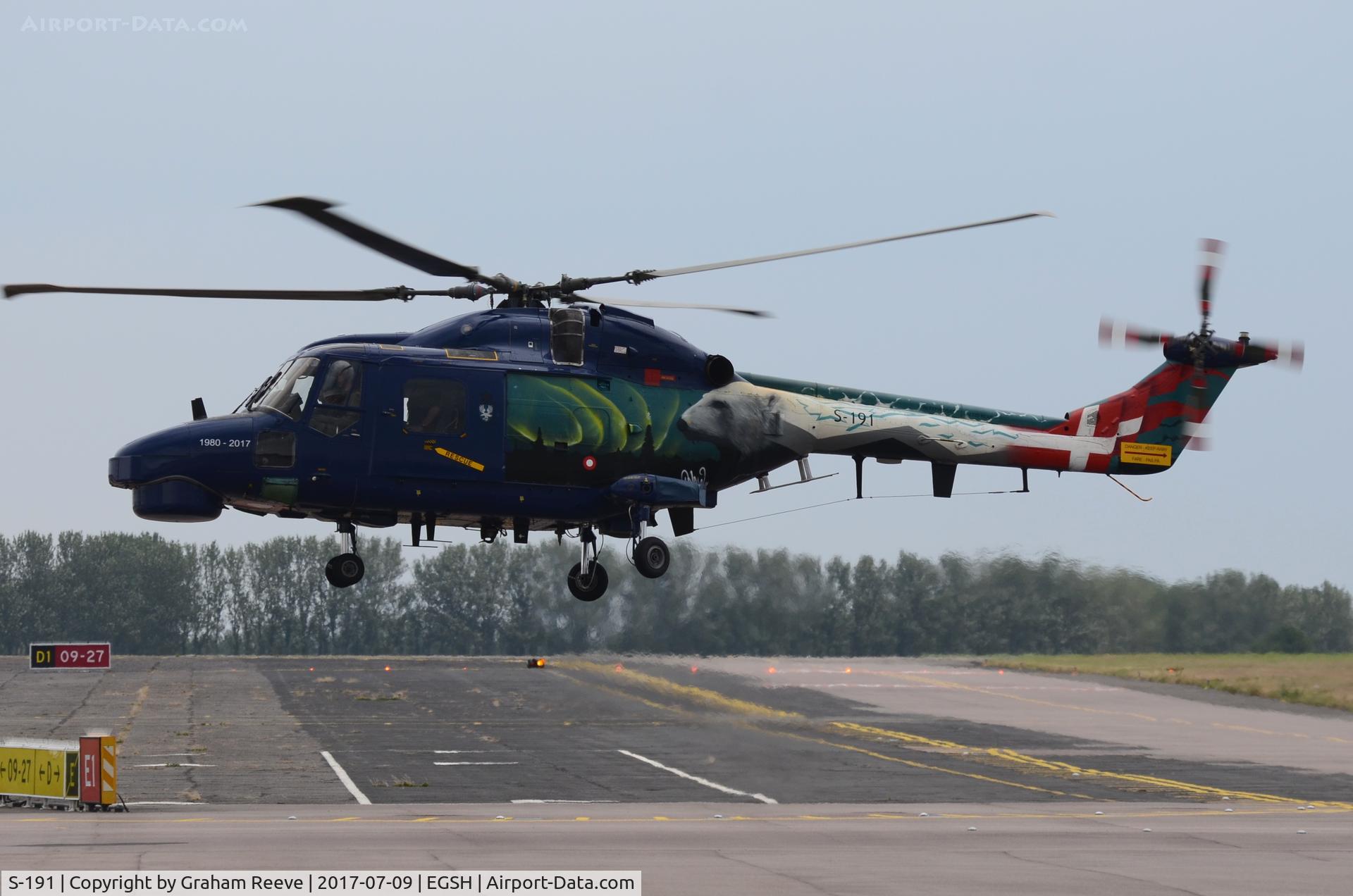 S-191, 1980 Westland Super Lynx Mk.90B C/N 409, Landing at Norwich.