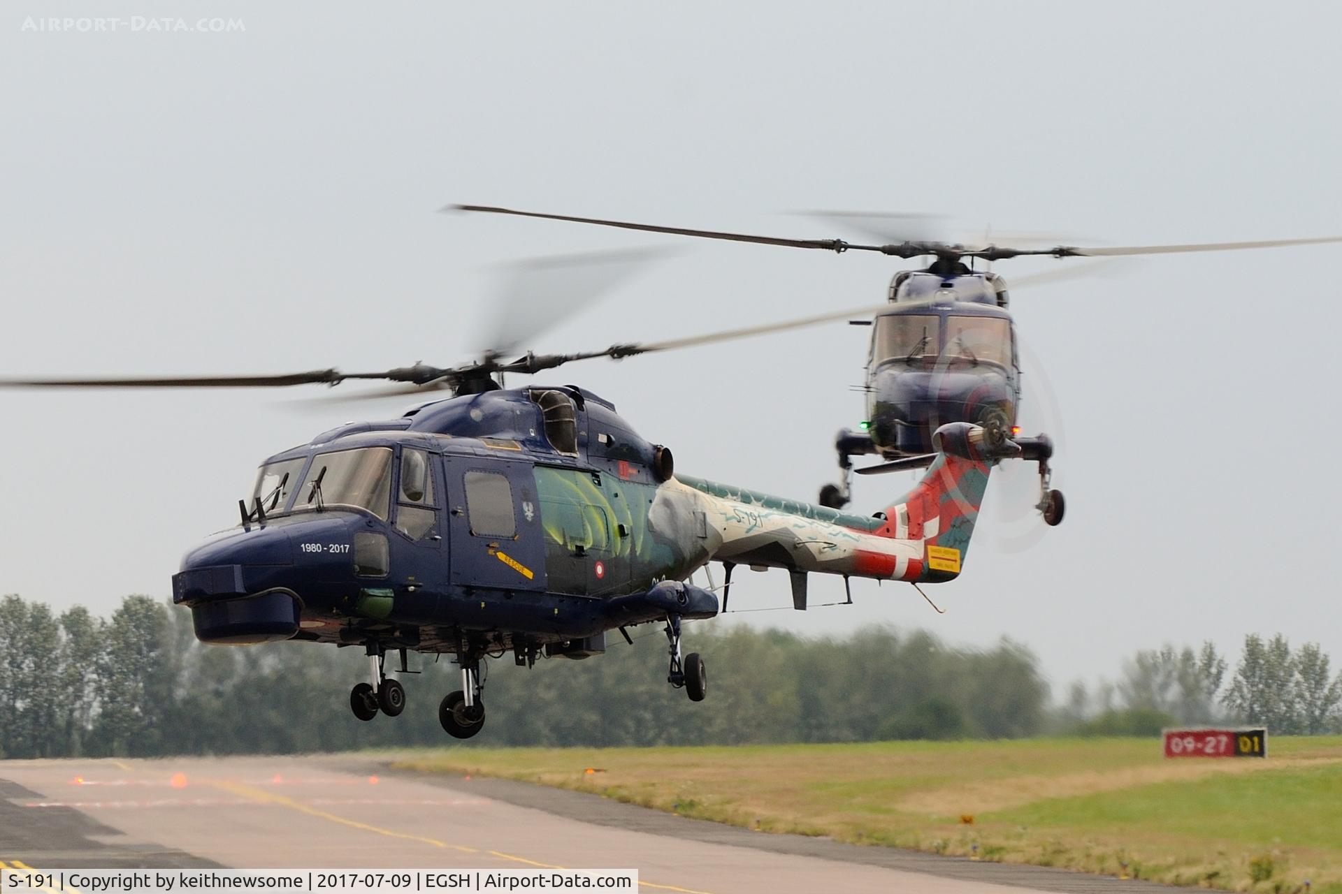 S-191, 1980 Westland Super Lynx Mk.90B C/N 409, Arriving at Norwich in formation with S-134.