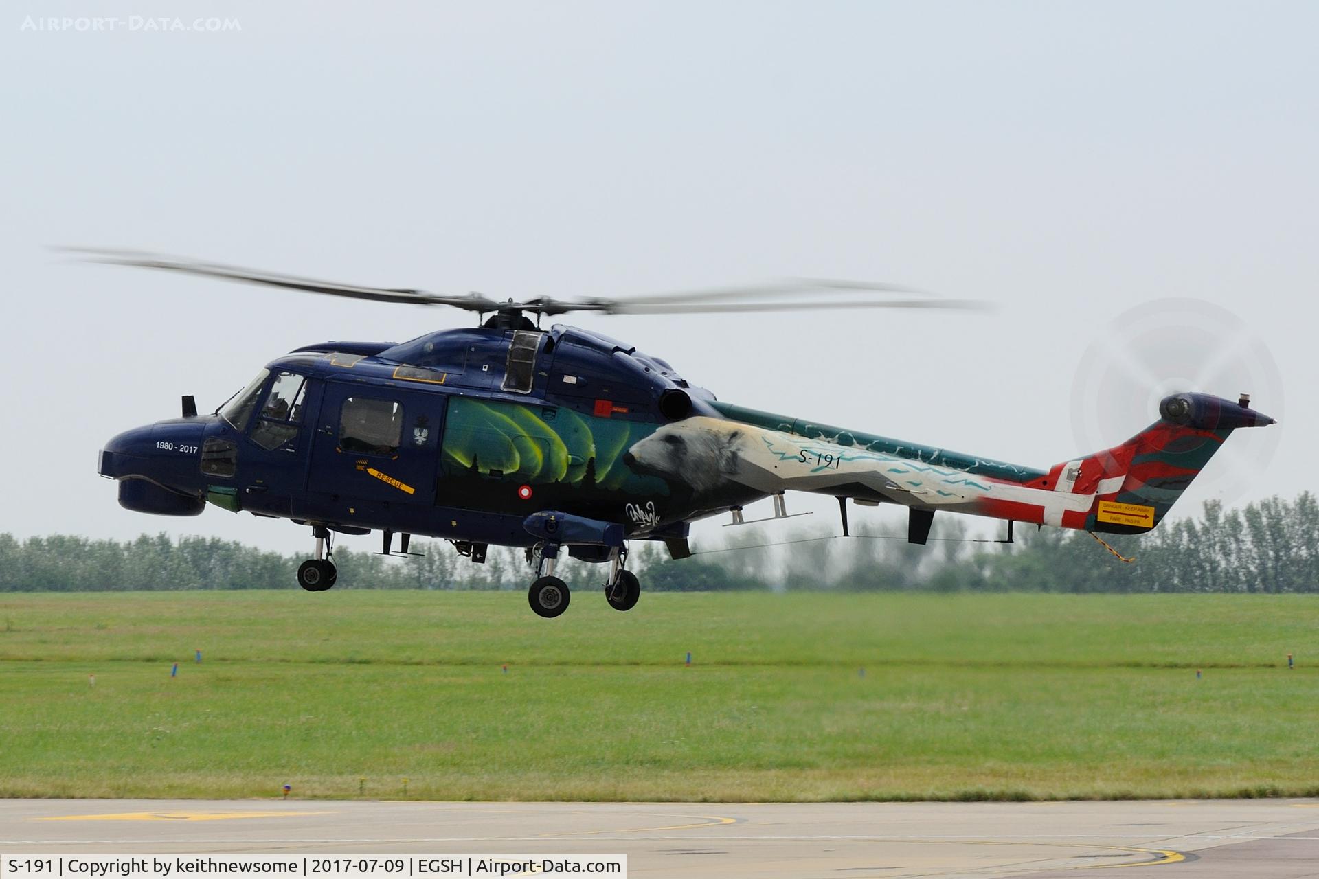S-191, 1980 Westland Super Lynx Mk.90B C/N 409, Arriving at Norwich.
