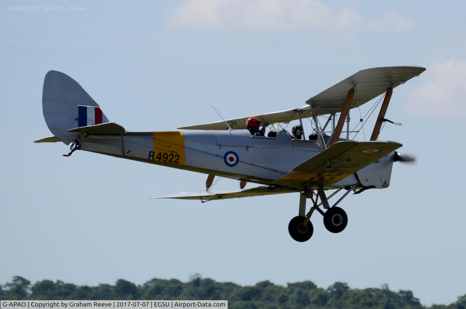 G-APAO, 1940 De Havilland DH-82A Tiger Moth II C/N 82845, Landing at Duxford.
