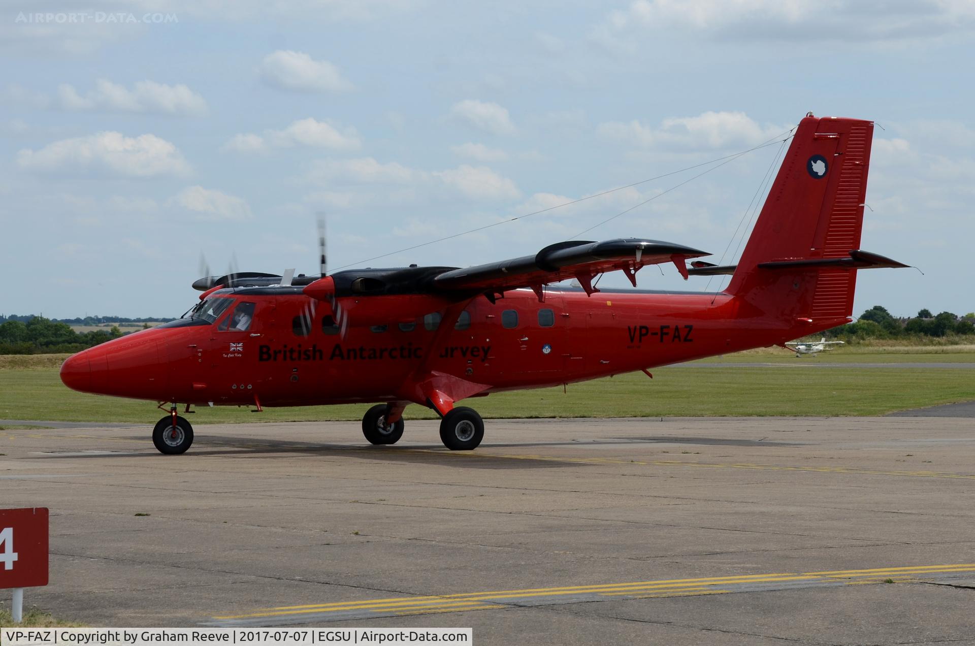 VP-FAZ, 1981 De Havilland Canada DHC-6-300 Twin Otter C/N 748, Just landed at Duxford.