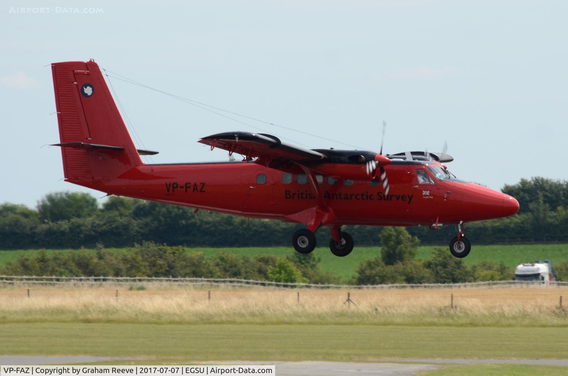 VP-FAZ, 1981 De Havilland Canada DHC-6-300 Twin Otter C/N 748, Landing at Duxford.