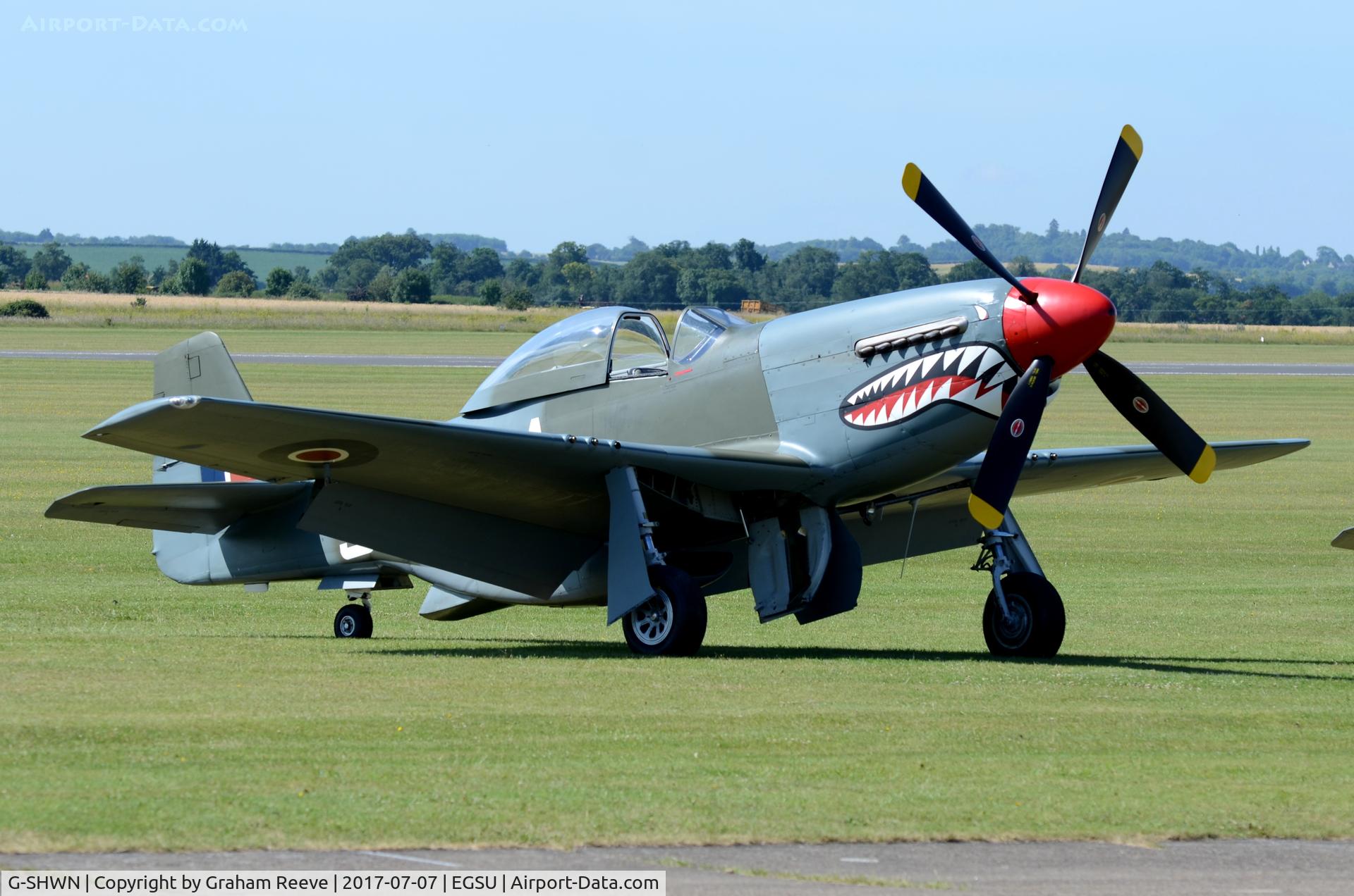G-SHWN, 1944 North American P-51D Mustang C/N 122-40417, Parked at Duxford.