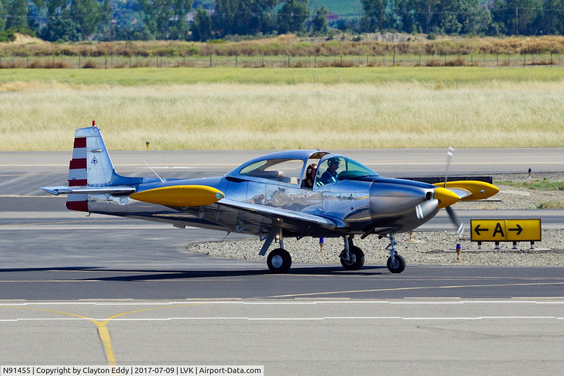 N91455, 1946 North American Navion C/N NAV-4-100, Livermore Airport California. 2017.