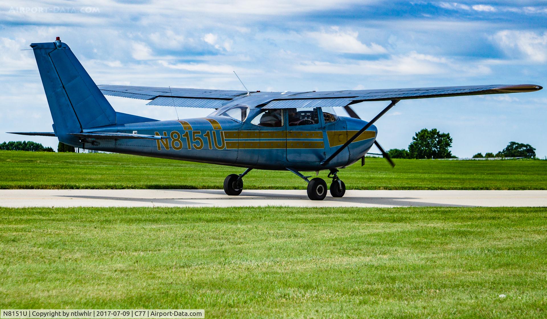 N8151U, 1964 Cessna 172F C/N 17252051, Beginning to taxi at the EAA Pancake Breakfast Fly In.