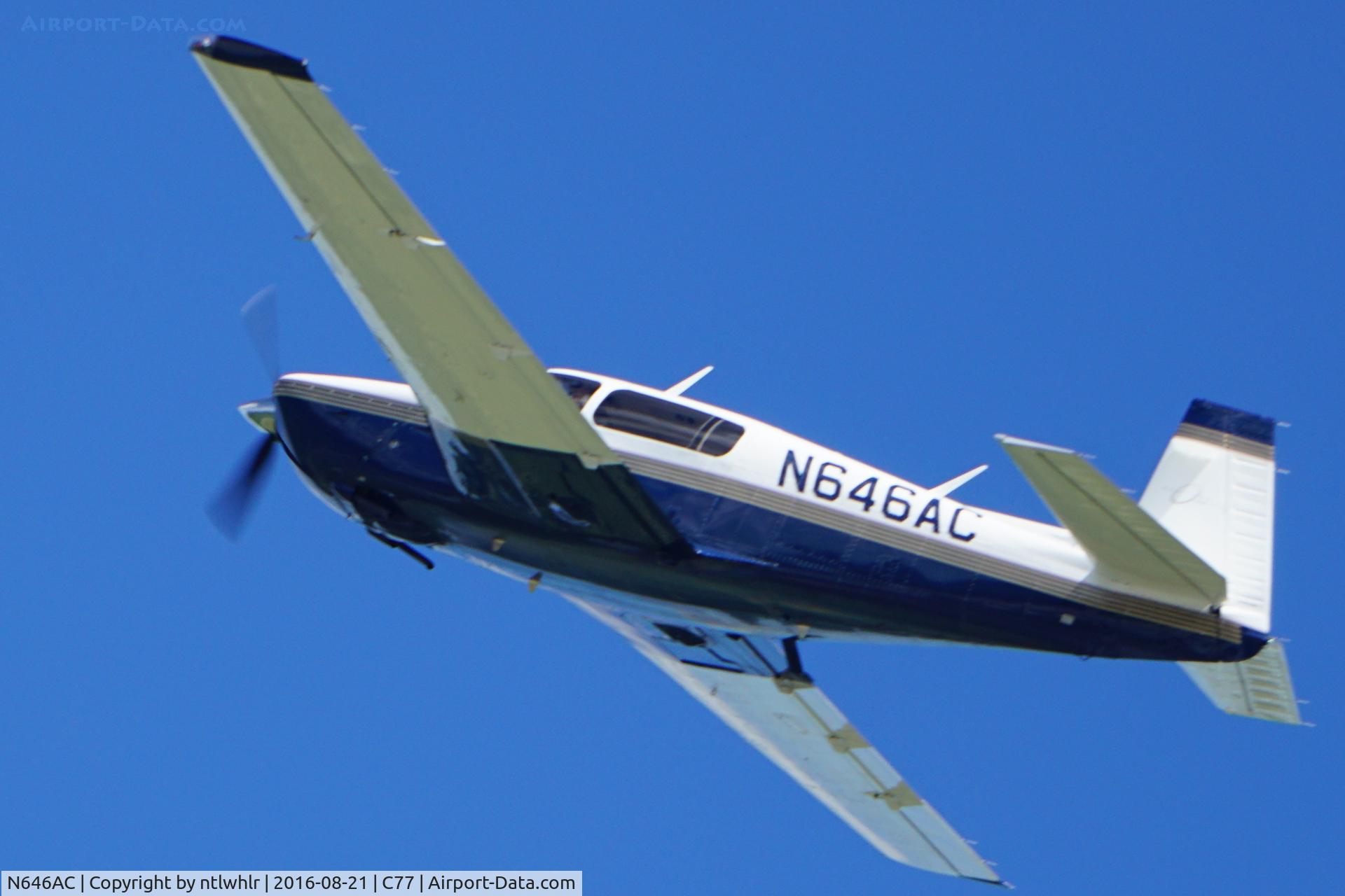 N646AC, 1994 Mooney M20R Ovation C/N 29-0006, In Flight at the Poplar Grove Pancake Breakfast Fly In.