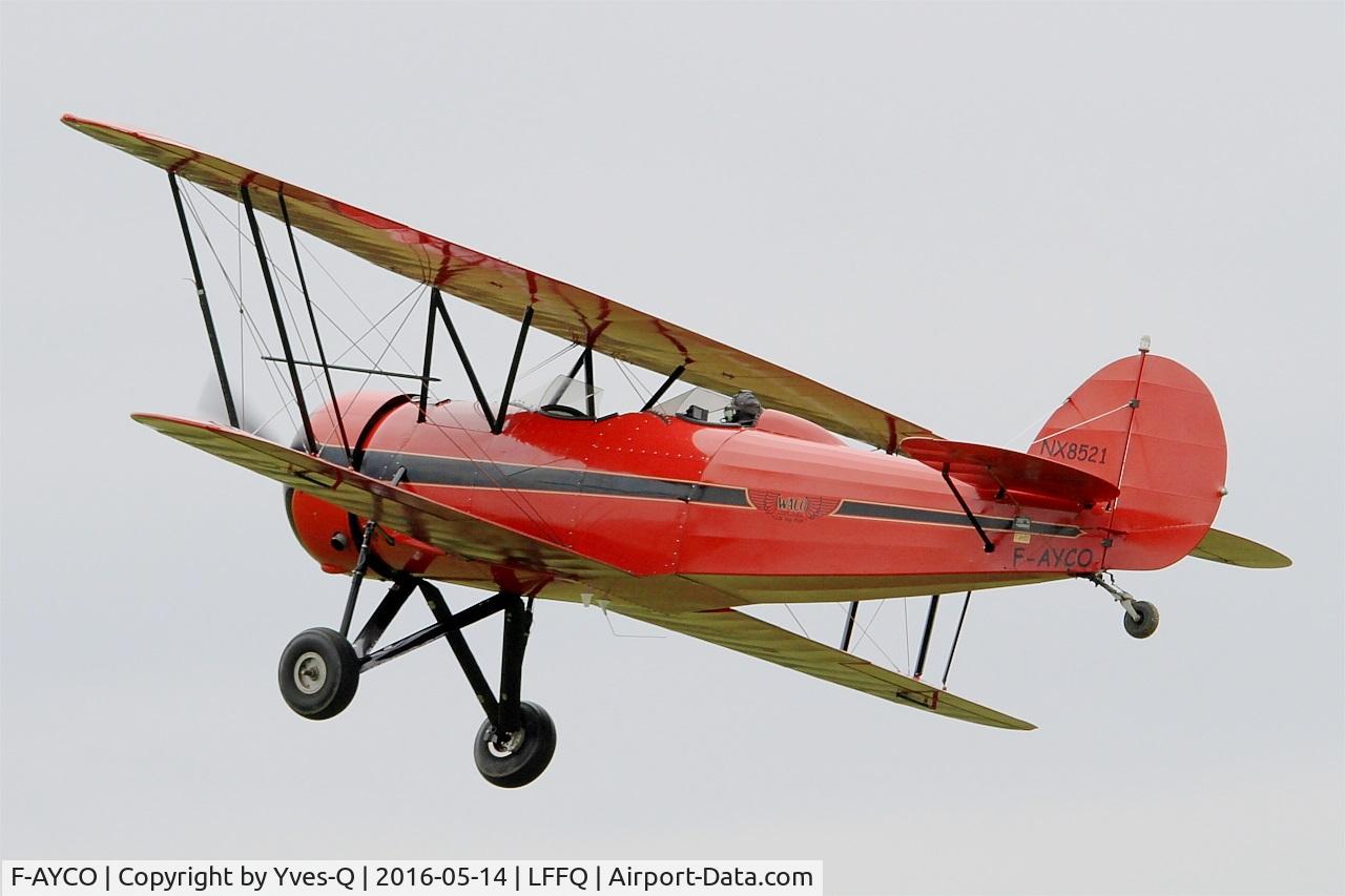 F-AYCO, 1996 WACO Taperwing T-10 Replica C/N 39, WACO Taperwing T-10 Replica, On display, La Ferté-Alais (LFFQ) air show 2016