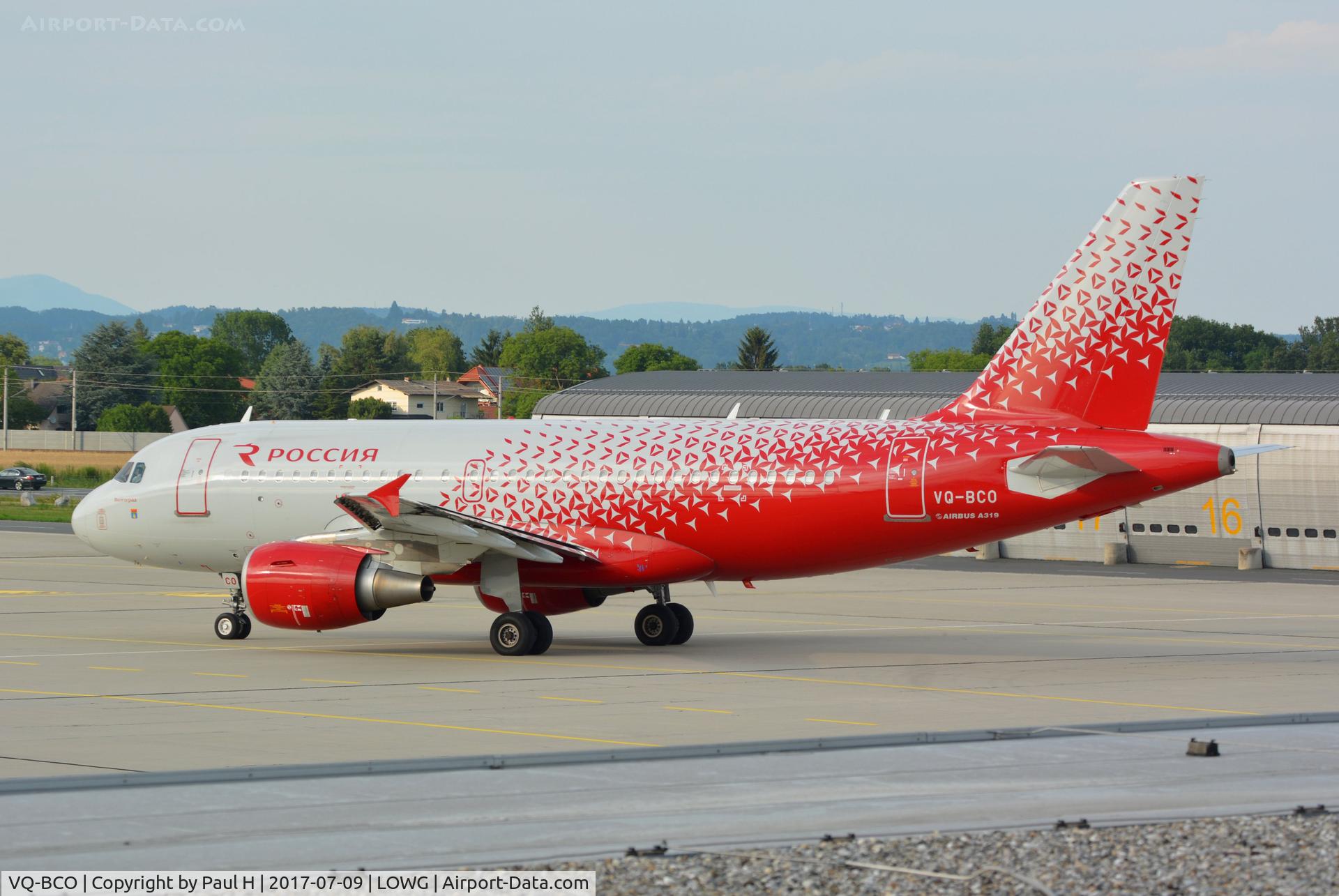VQ-BCO, 2009 Airbus A319-112 C/N 3942, Rossyia A319 on the tarmac at LOWG