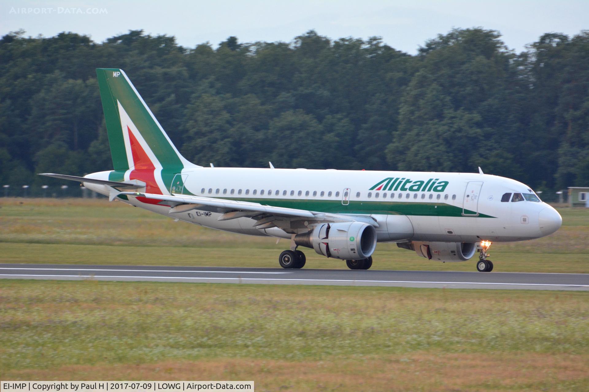 EI-IMP, 2011 Airbus A319-111 C/N 4859, Alitalia A319 landing at LOWG, Graz