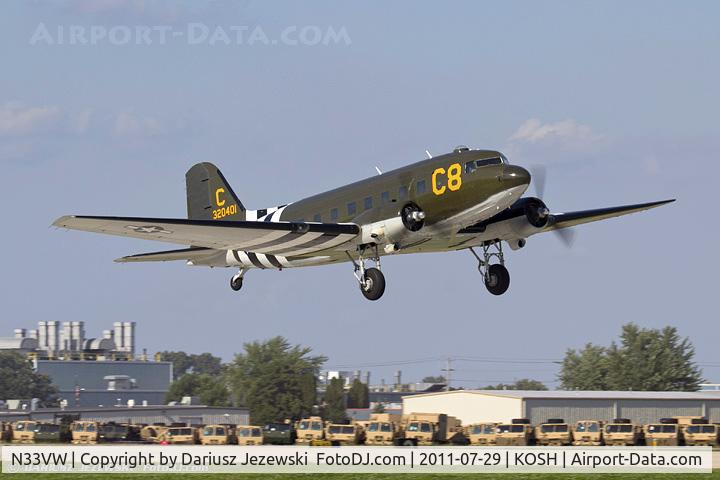 N33VW, 1943 Douglas DC3C-S1C3G (C-47A) C/N 20401, Douglas DC-3C Mr. C It's Tuesday CN 20401, N33VW