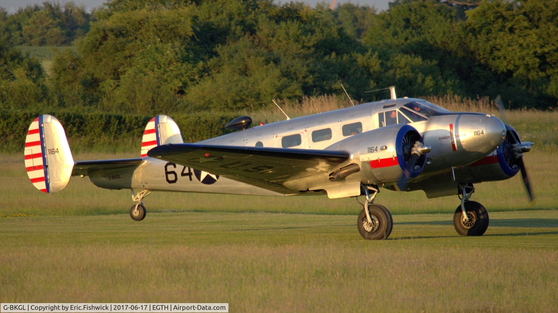 G-BKGL, 1952 Beech Expeditor 3TM C/N CA-164 (A-764), 3. G-BKGL departing the Evening Airshow, The Shuttleworth Collection, June, 2017