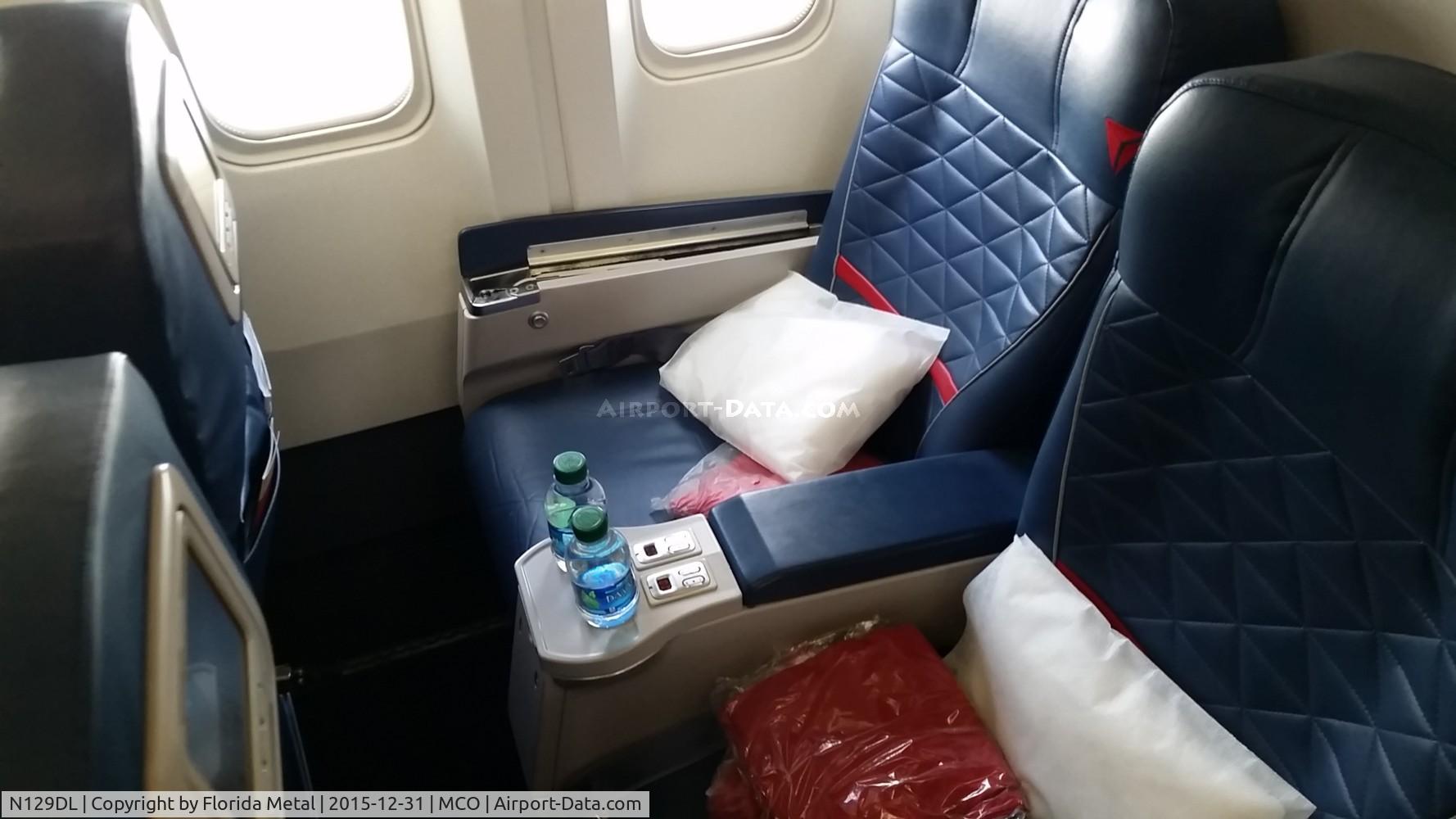 N129DL, 1988 Boeing 767-332 C/N 24079, My first class seat from MCO-DTW