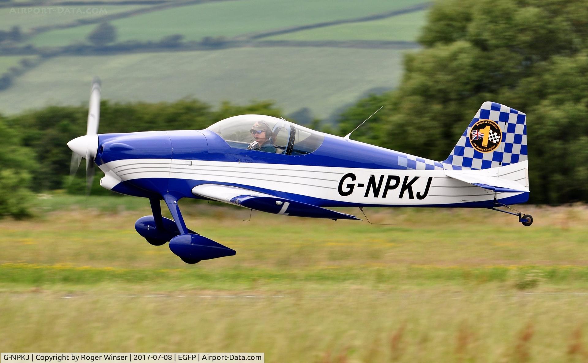 G-NPKJ, 1998 Vans RV-6 C/N PFA 181-13138, Visiting RV-6 departing Runway 22.