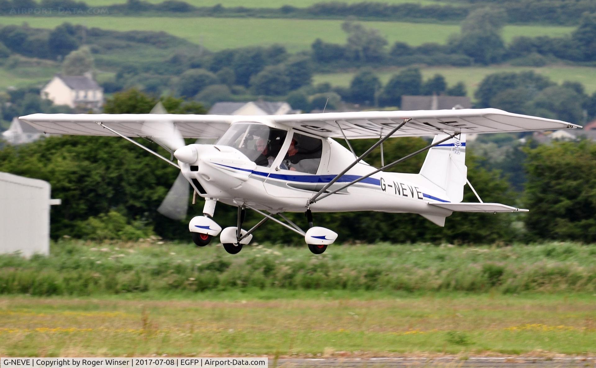 G-NEVE, 2016 Comco Ikarus C42 FB100 C/N 1608-7465, Visiting C42 aircraft departing Runway 22.