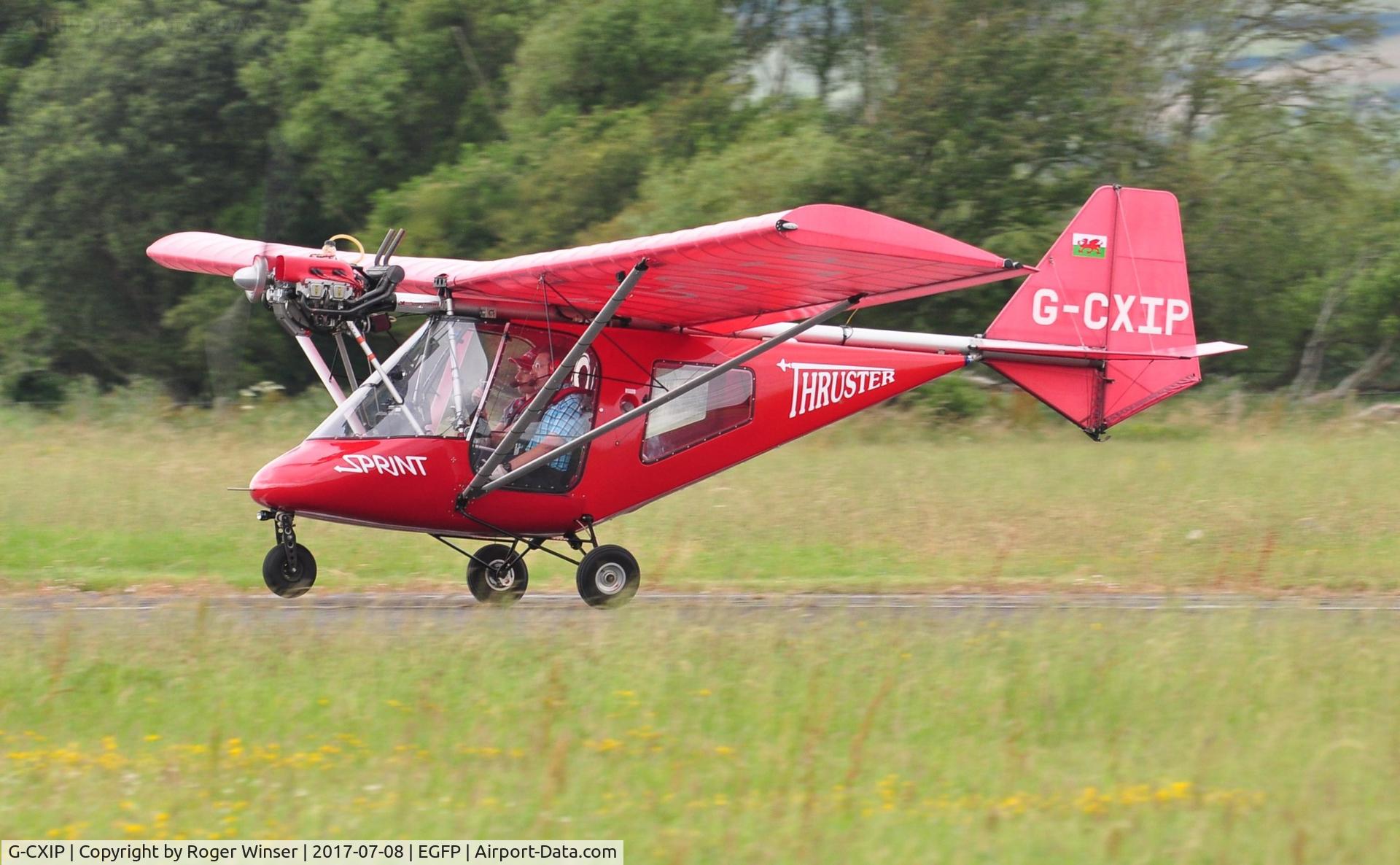 G-CXIP, 2003 Thruster T600N C/N 1031-T600N-095, Visiting Thruster departing Runway 22.