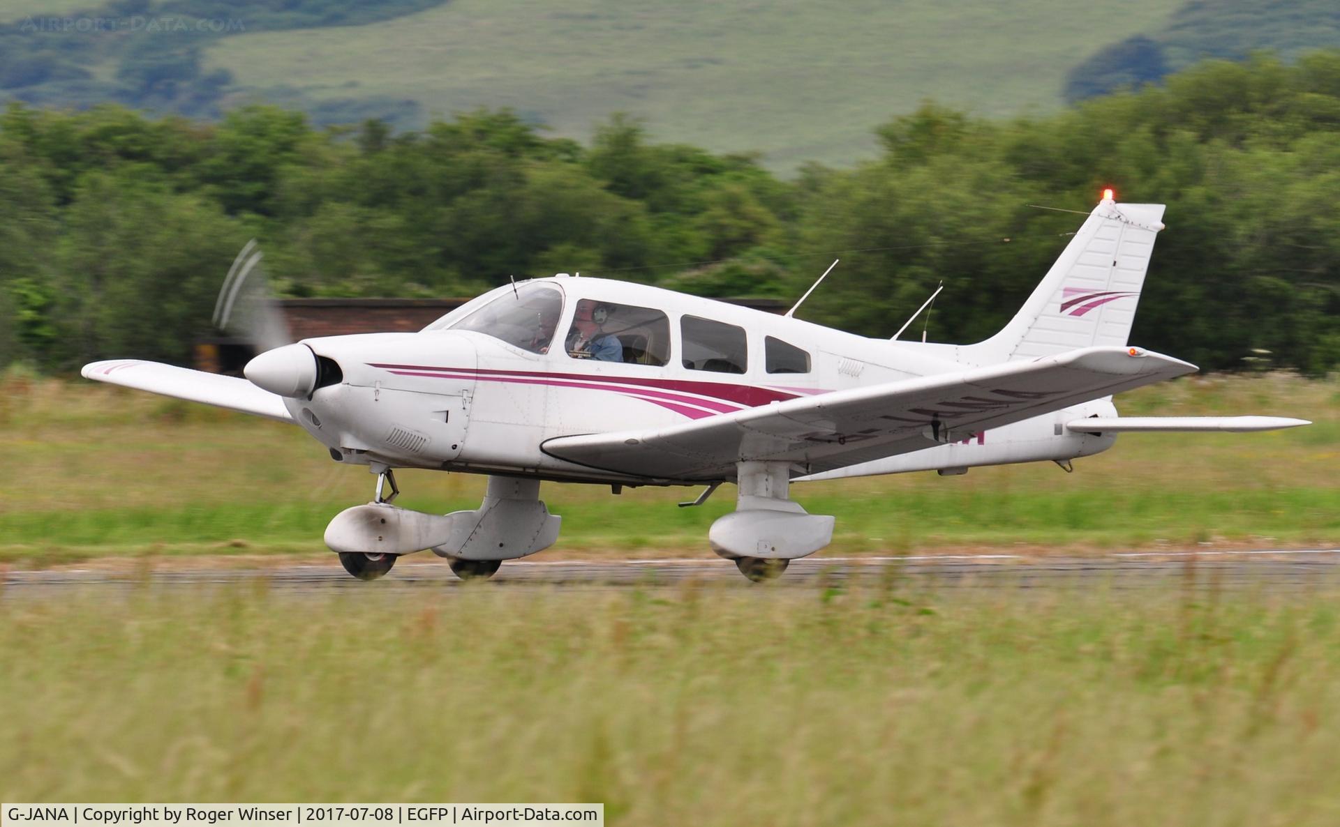 G-JANA, 1979 Piper PA-28-181 Cherokee Archer II C/N 28-7990483, Visiting Archer II departing Runway 22.