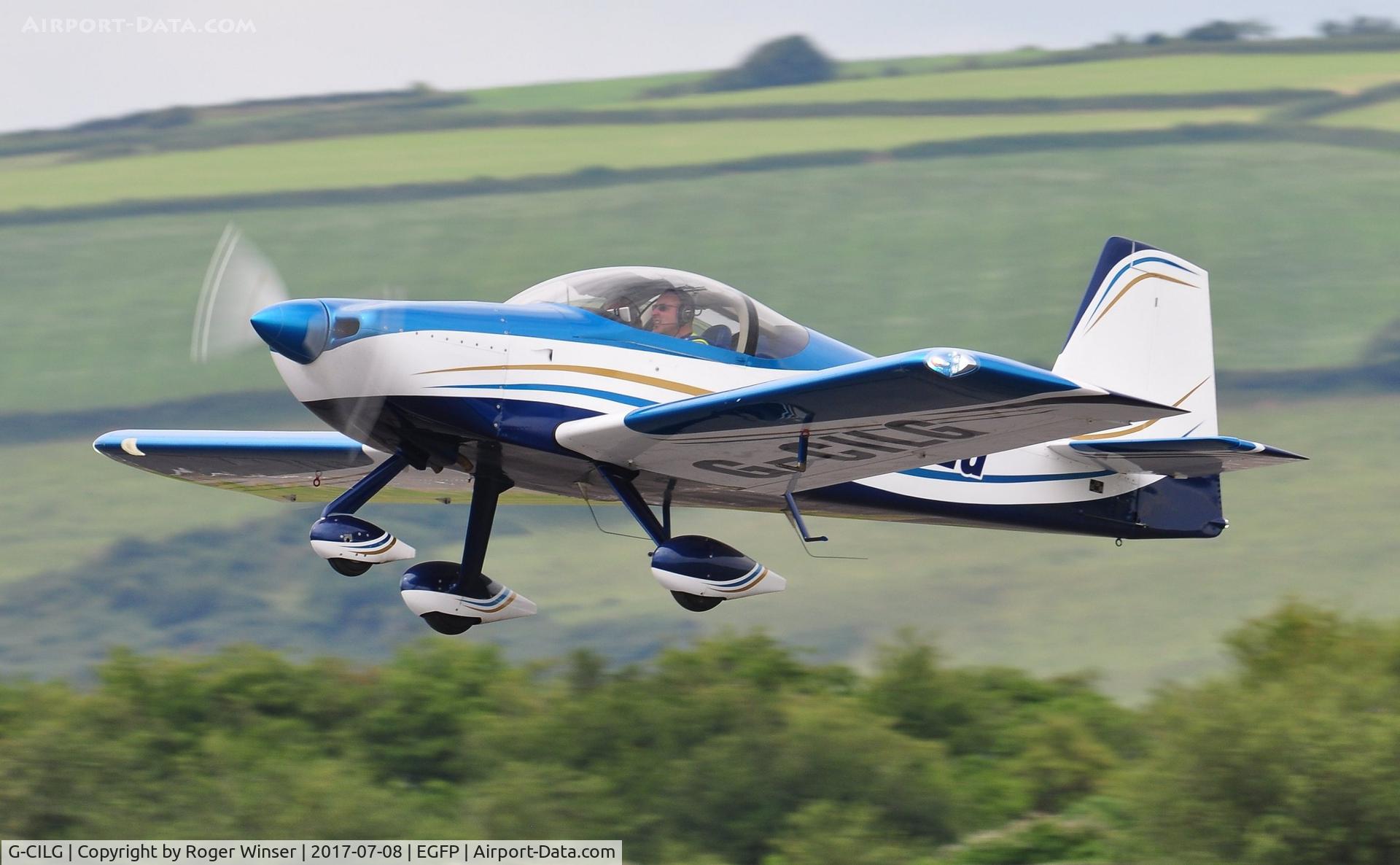 G-CILG, 2011 Vans RV-7A C/N LAA 323-15042, Visiting RV-7A departing Runway 22.