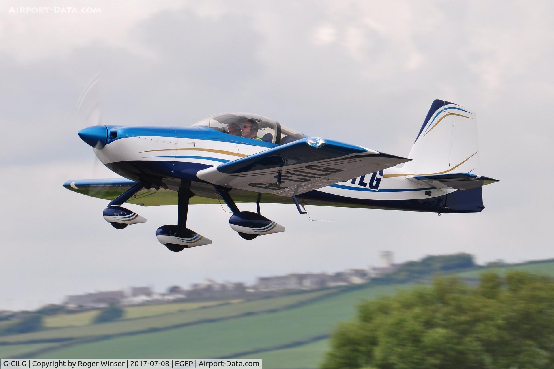 G-CILG, 2011 Vans RV-7A C/N LAA 323-15042, Visiting RV-7A departing Runway 22.