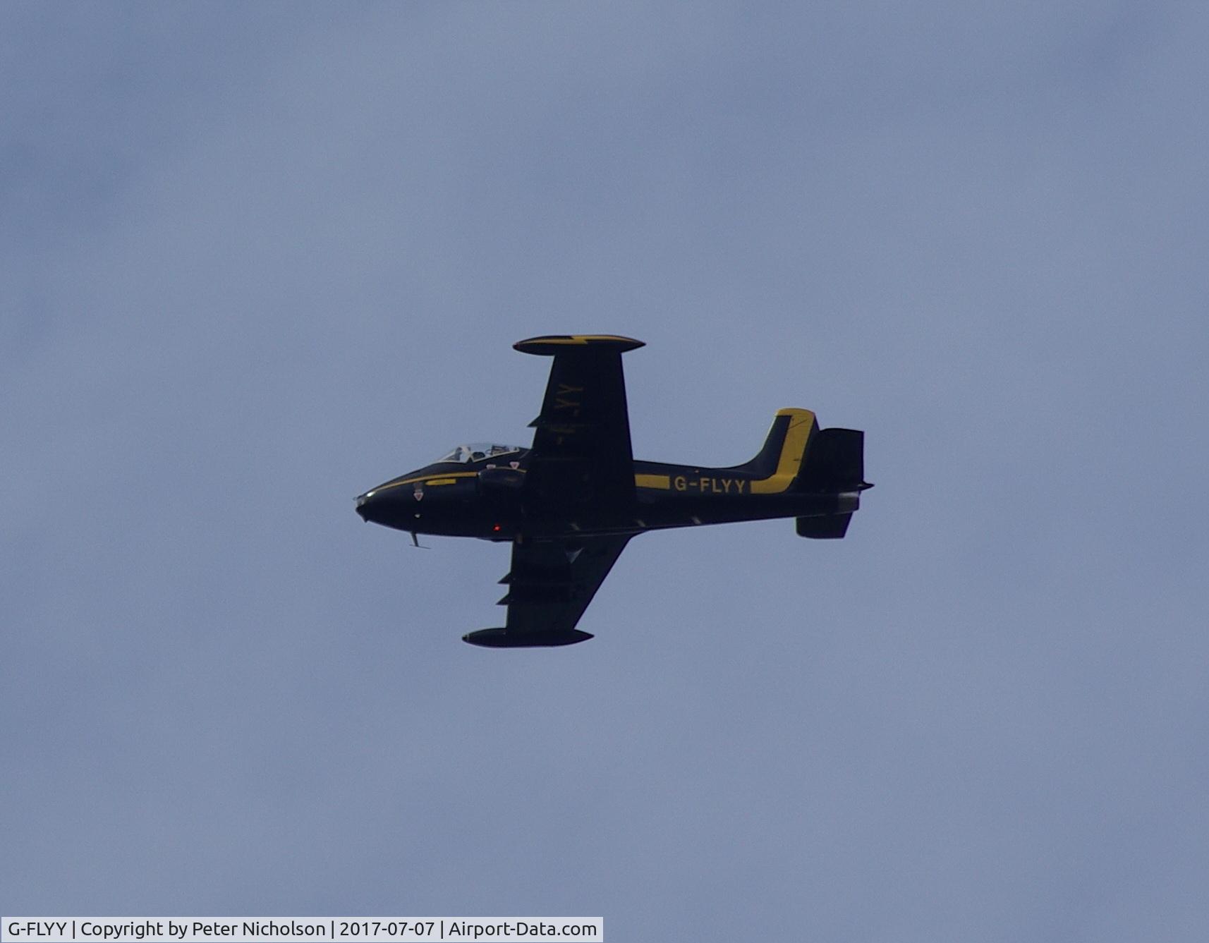 G-FLYY, 1969 BAC 167 Strikemaster Mk.80 C/N EEP/JP/163, Flying over St Athan