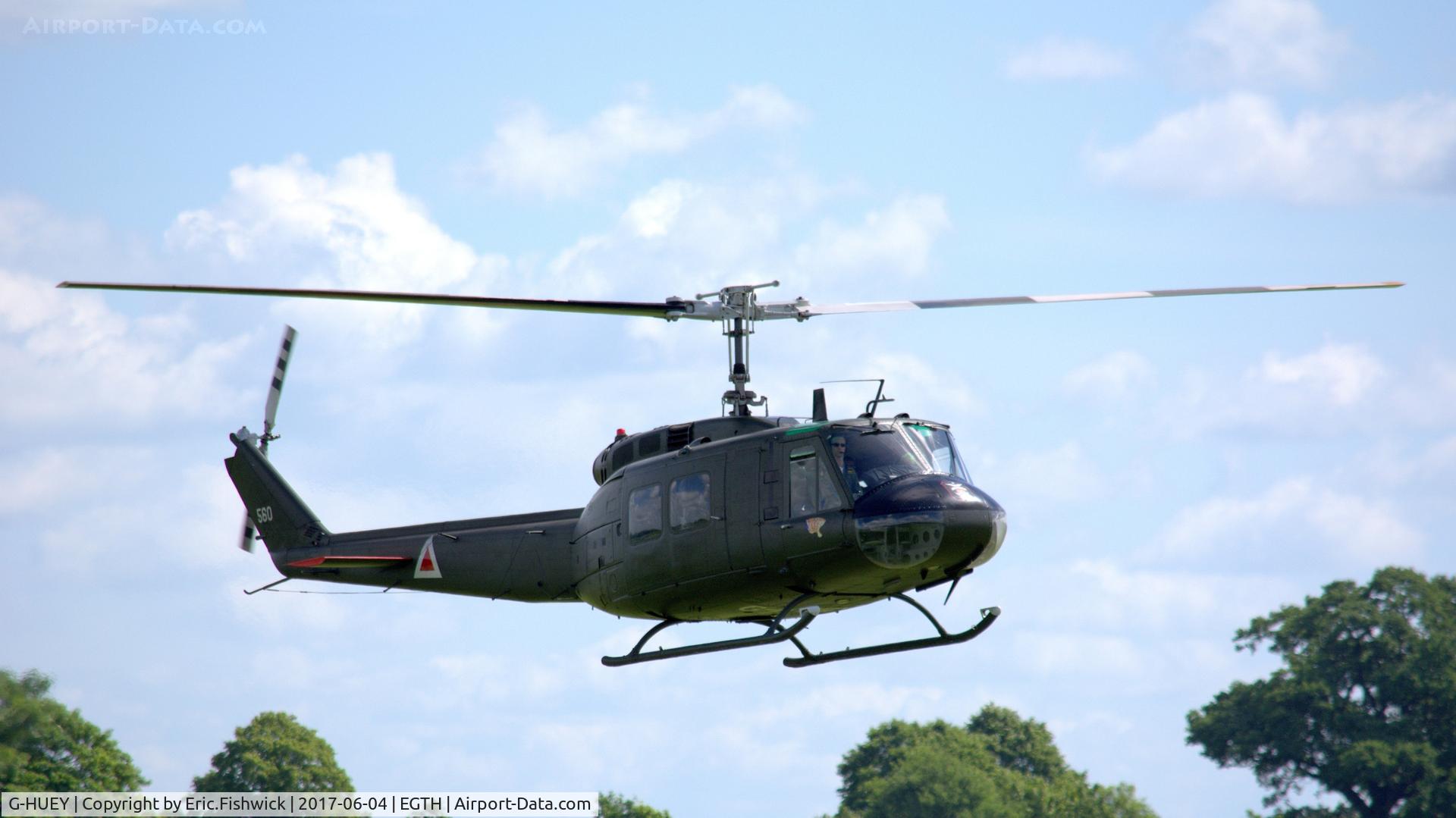 G-HUEY, 1973 Bell UH-1H Iroquois C/N 13560, b. G-HUEY at Shuttleworth Collection's 'Fly Navy,' June 2017.