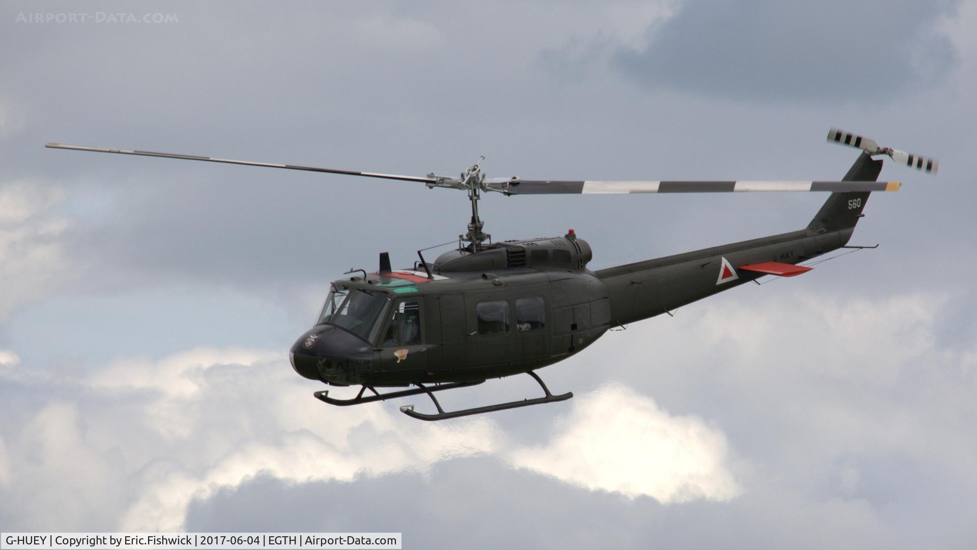 G-HUEY, 1973 Bell UH-1H Iroquois C/N 13560, cl. G-HUEY at Shuttleworth Collection's 'Fly Navy,' June 2017.