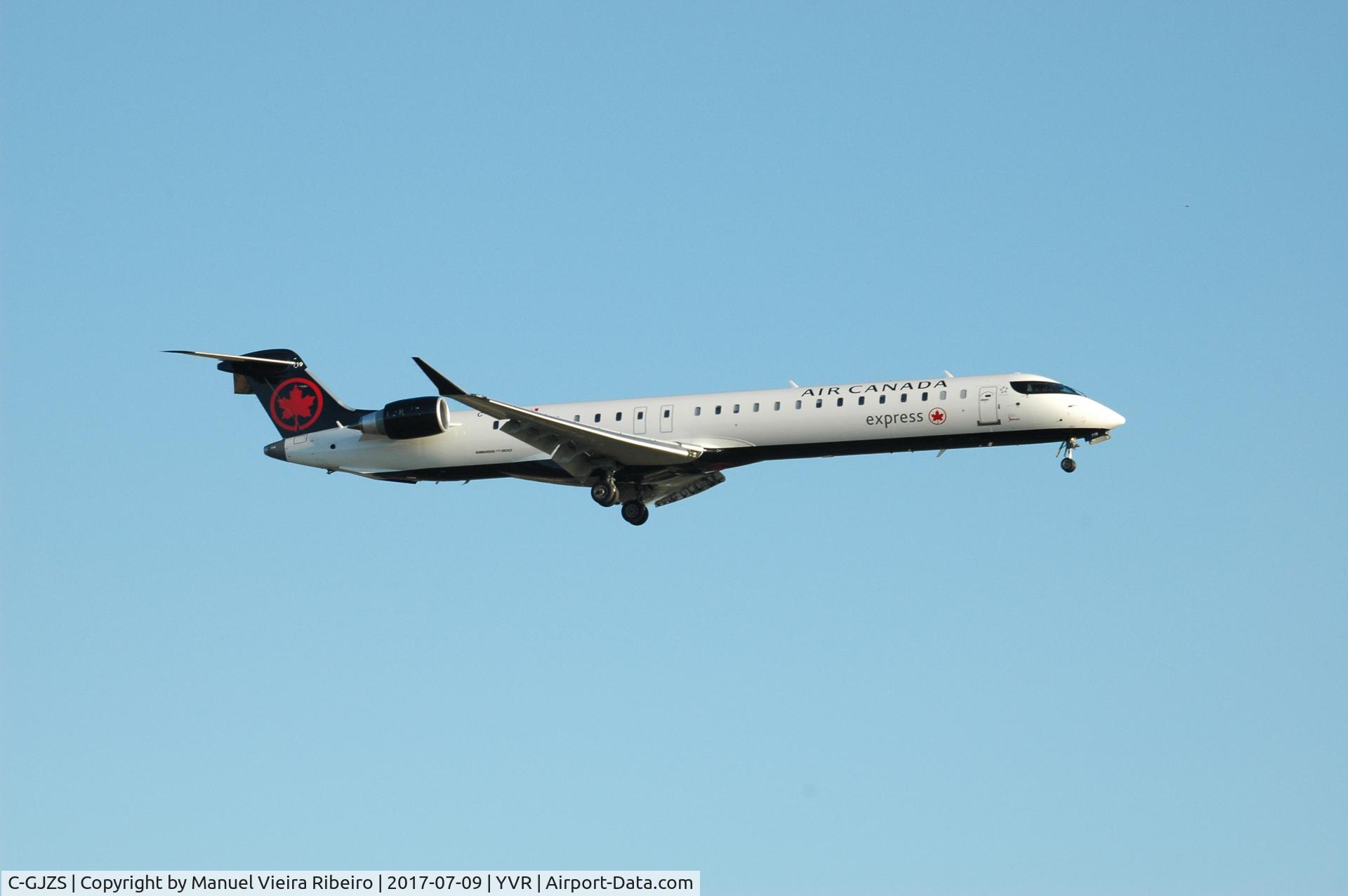 C-GJZS, 2016 Bombardier CRJ-900 C/N 15422, Arrival in Vancouver.
