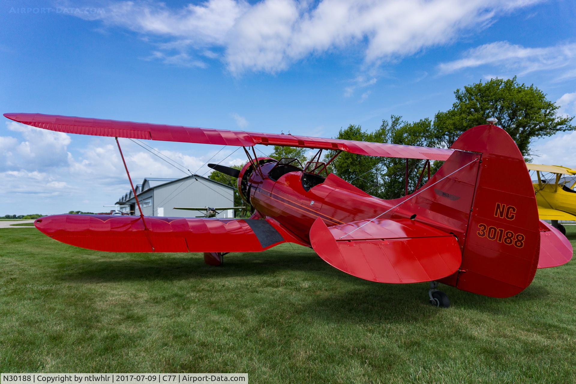 N30188, 1941 Waco UPF-7 C/N 5619, Parked at the Poplar Grove Pancake Breakfast Fly In