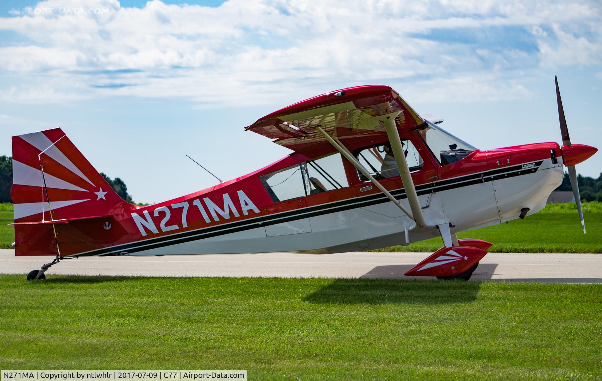 N271MA, 2003 American Champion 7GCAA Citabria C/N 475-2003, Getting ready for take off.  Poplar Grove Pancake Breakfast Fly In