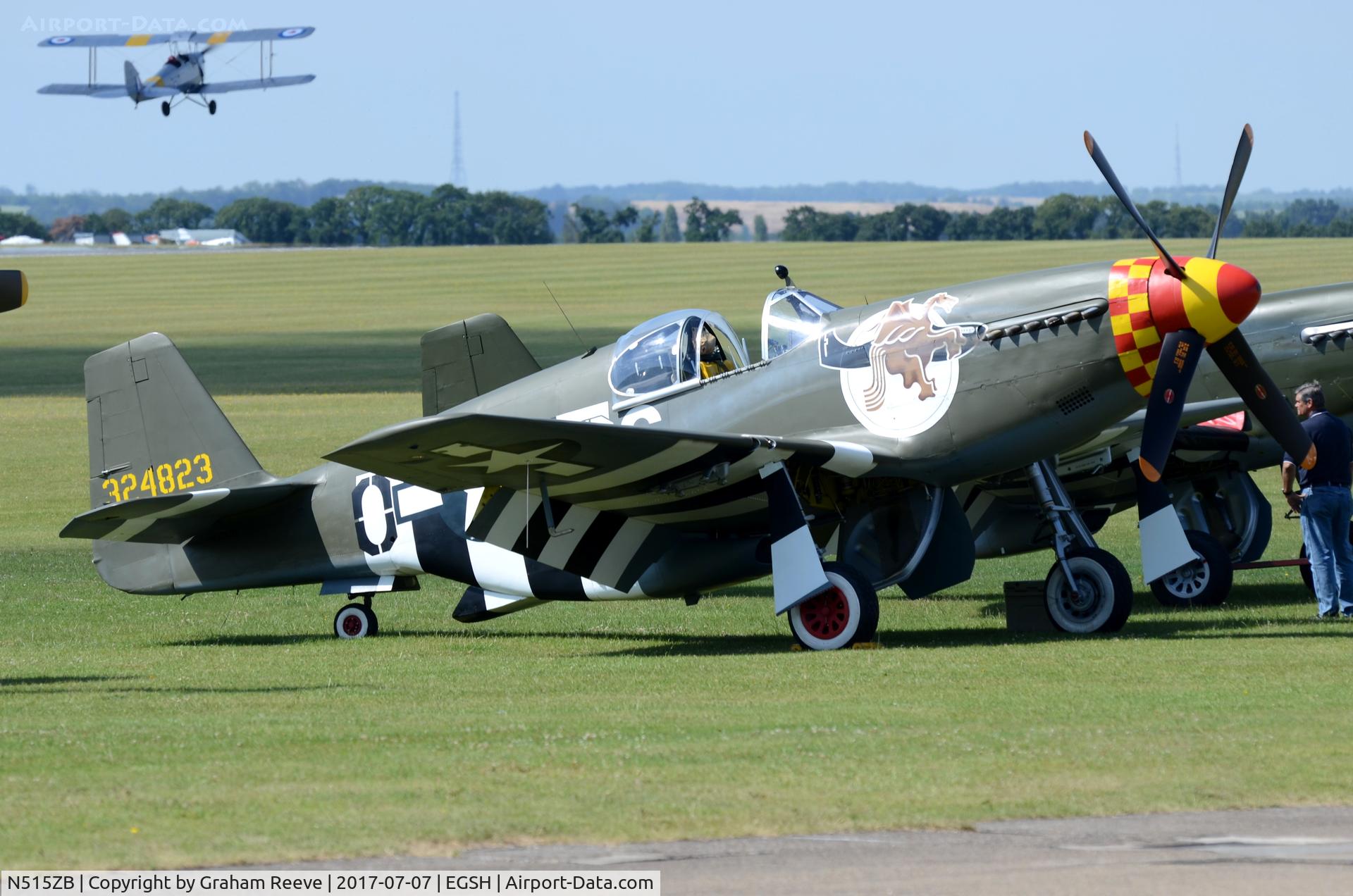 N515ZB, 1944 North American P-51B Mustang C/N 104-25866, Parked at Duxford.