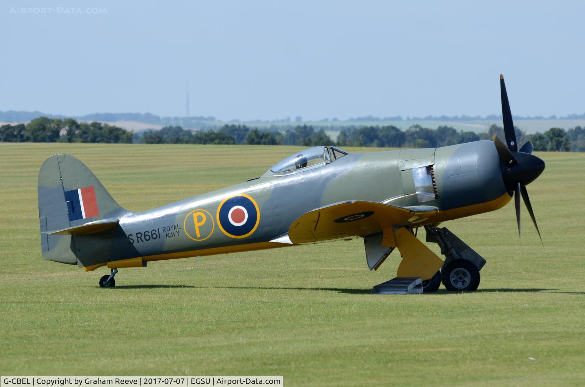 G-CBEL, 1953 Hawker Fury FB11 C/N 37539, Parked at Duxford.