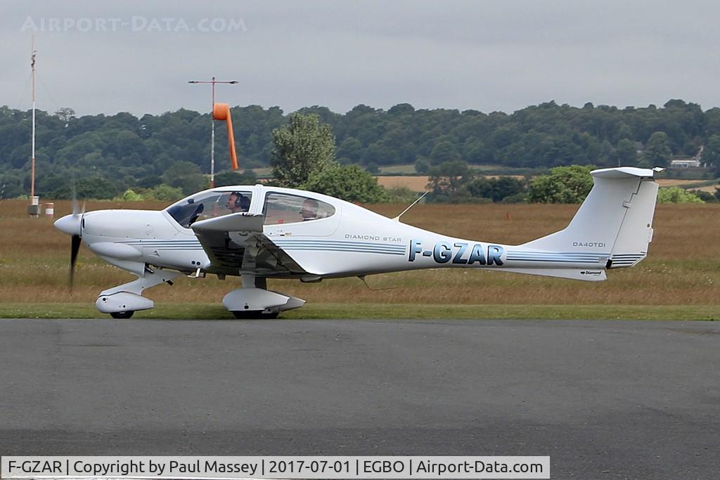 F-GZAR, Diamond DA-40 Diamond Star C/N Not found F-GZAR, This aircraft's c/n is D4.032. Ex:-G-CCFR.