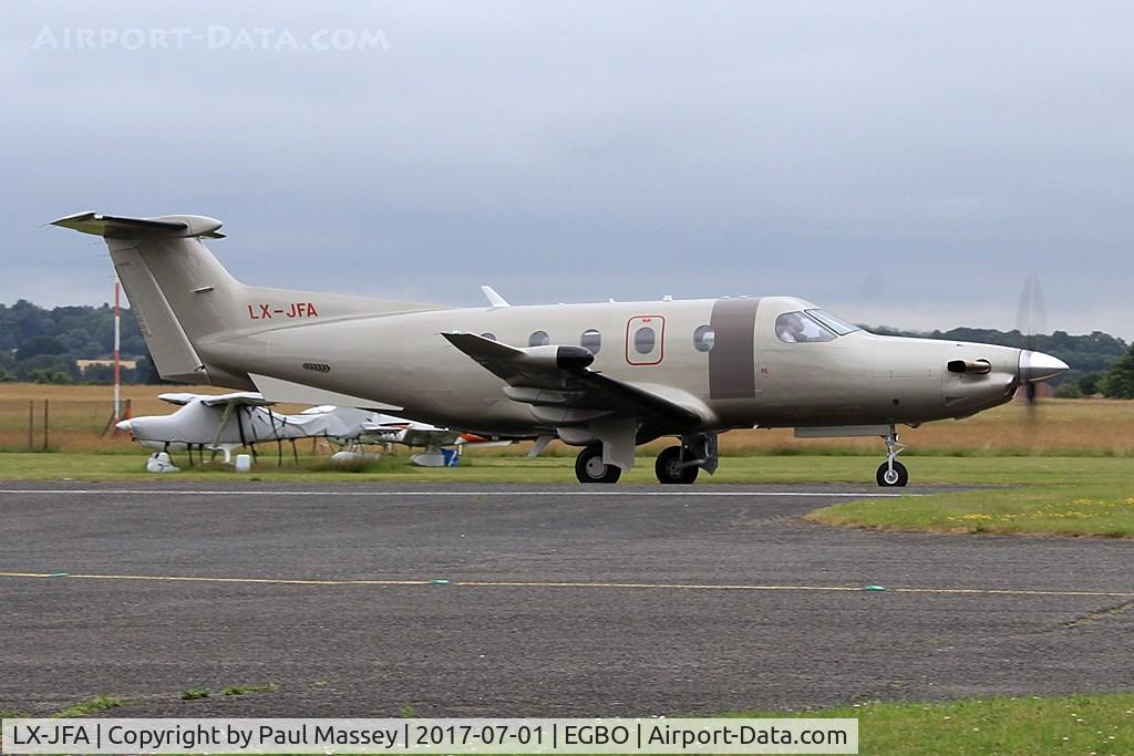 LX-JFA, 2016 Pilatus PC-12/47E C/N 1633, Visiting aircraft. Operated by Jetfly. Ex:-HB-FRZ.