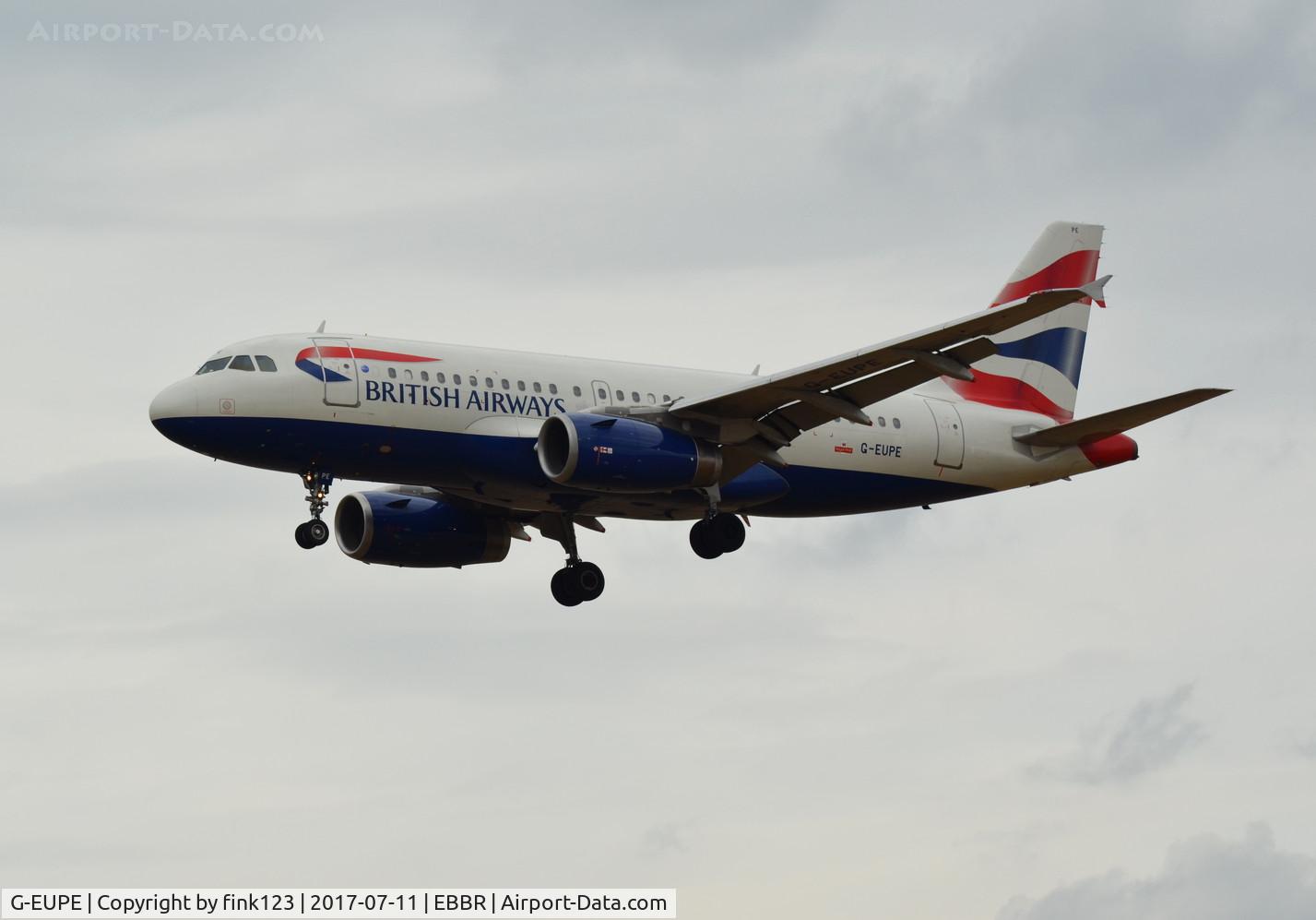 G-EUPE, 2000 Airbus A319-131 C/N 1193, BRITISH AIRWAYS A319 LANDING