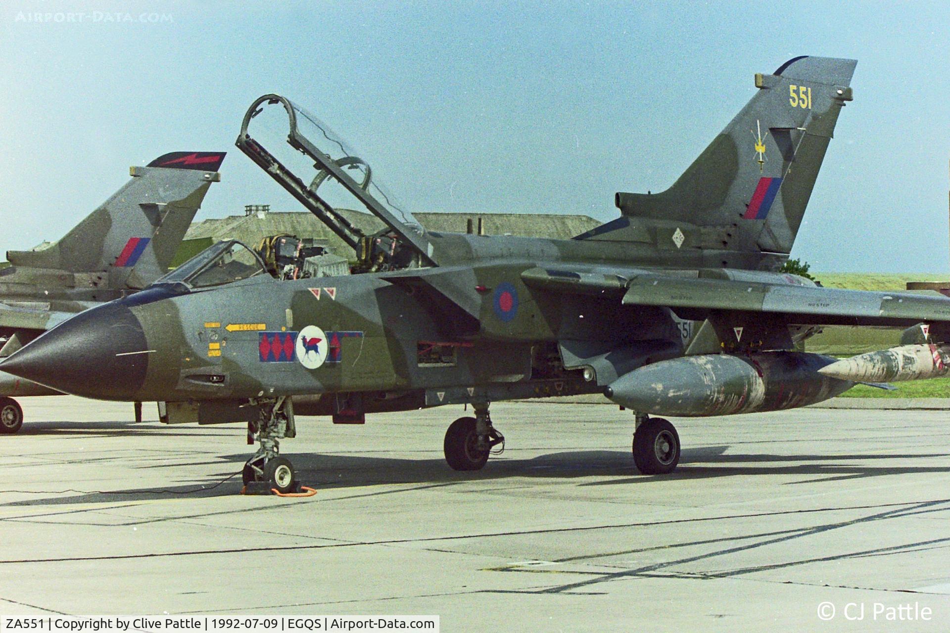 ZA551, 1981 Panavia Tornado GR.1 C/N 067/BT018/3035, Parked at RAF Lossiemouth