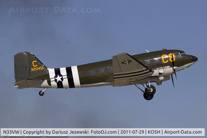 N33VW, 1943 Douglas DC3C-S1C3G (C-47A) C/N 20401, Douglas DC-3C Mr. C It's Tuesday CN 20401, N33VW