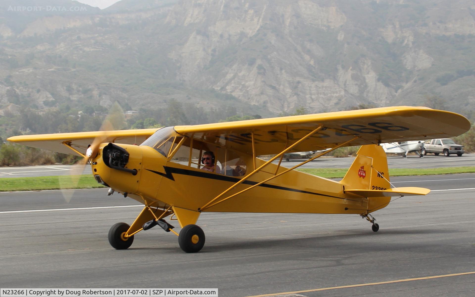 N23266, 1939 Piper J3C-65 Cub Cub C/N 3113, 1939 Piper J3C-65 CUB, Continental A&C-65 65 Hp, taxi back