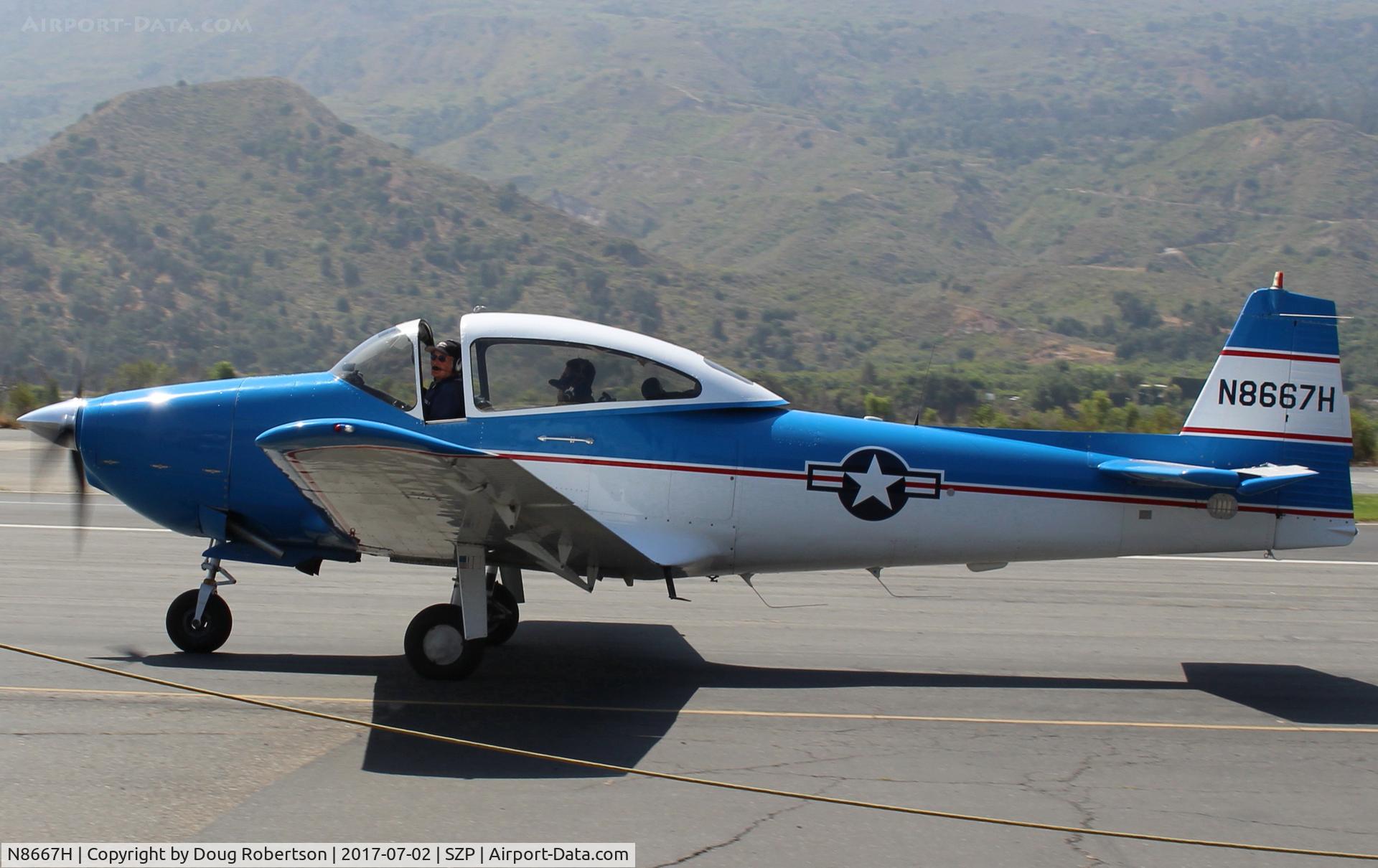 N8667H, 1947 North American Navion C/N NAV-4-667, 1947 North American NAVION, Continental IO-520 285 Hp upgrade, Young Eagles flight, taxi back