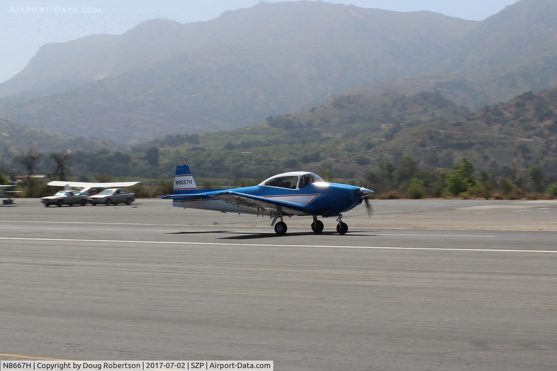 N8667H, 1947 North American Navion C/N NAV-4-667, 1947 North American NAVION, Continental IO-520 285 Hp upgrade, Young Eagles flight, landing roll Rwy 22