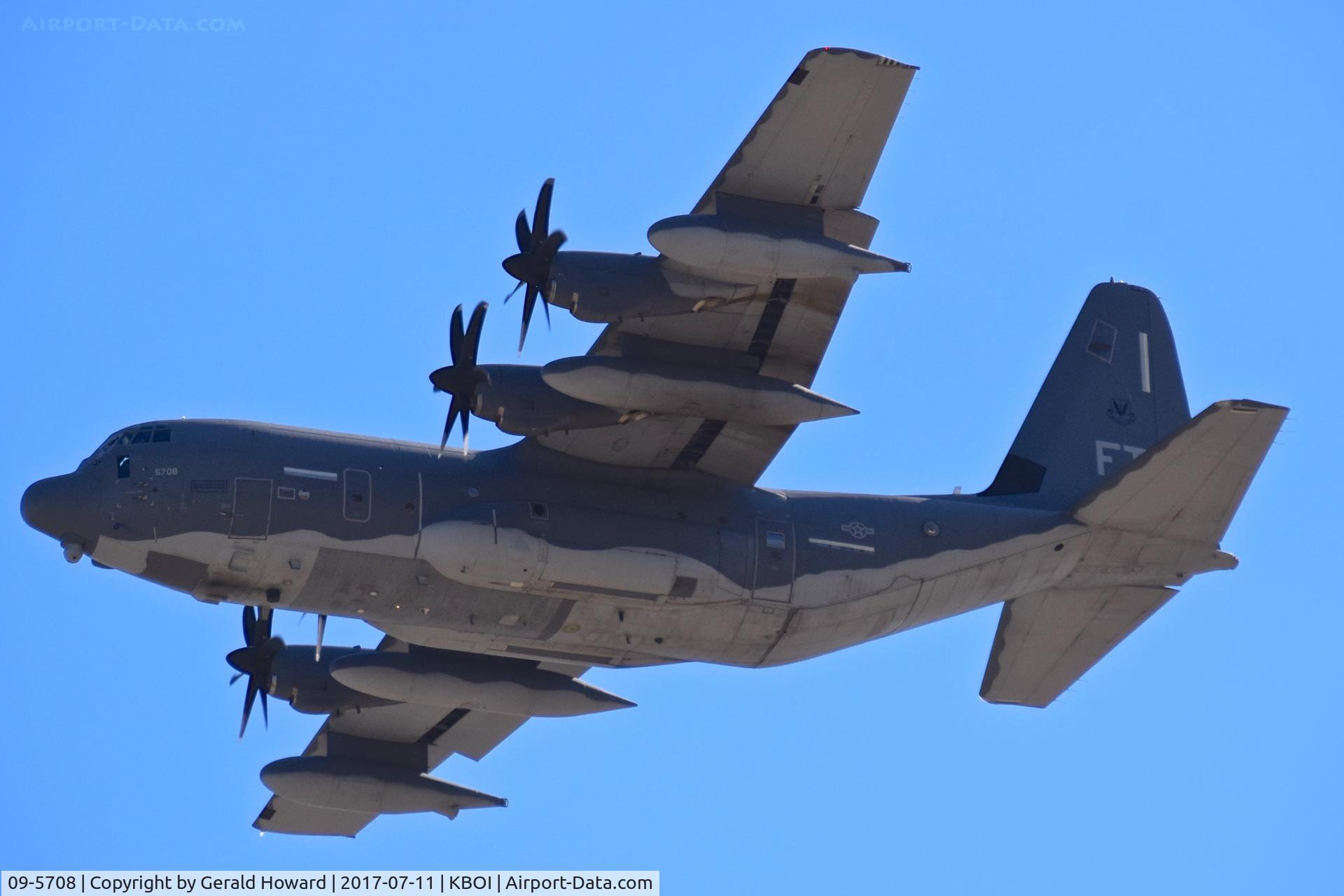 09-5708, Lockheed Martin HC-130J Combat King II Hercules C/N 382-5708, Climb out from RWY 28L. 73rd Special OPS Sq., Cannon AFB, NM.