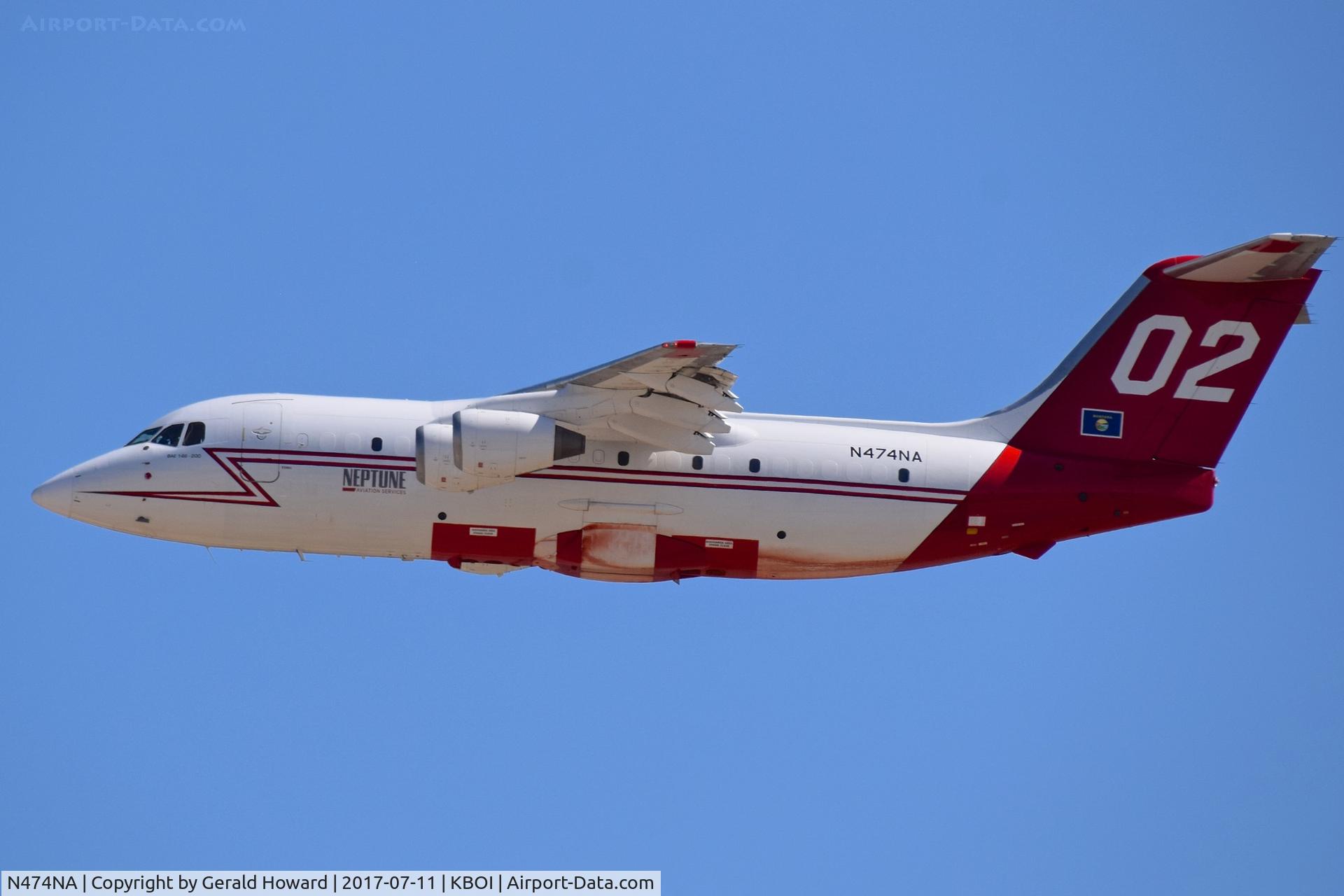 N474NA, British Aerospace BAe.146-200A C/N E2084, Tanker 02 departing BOI.