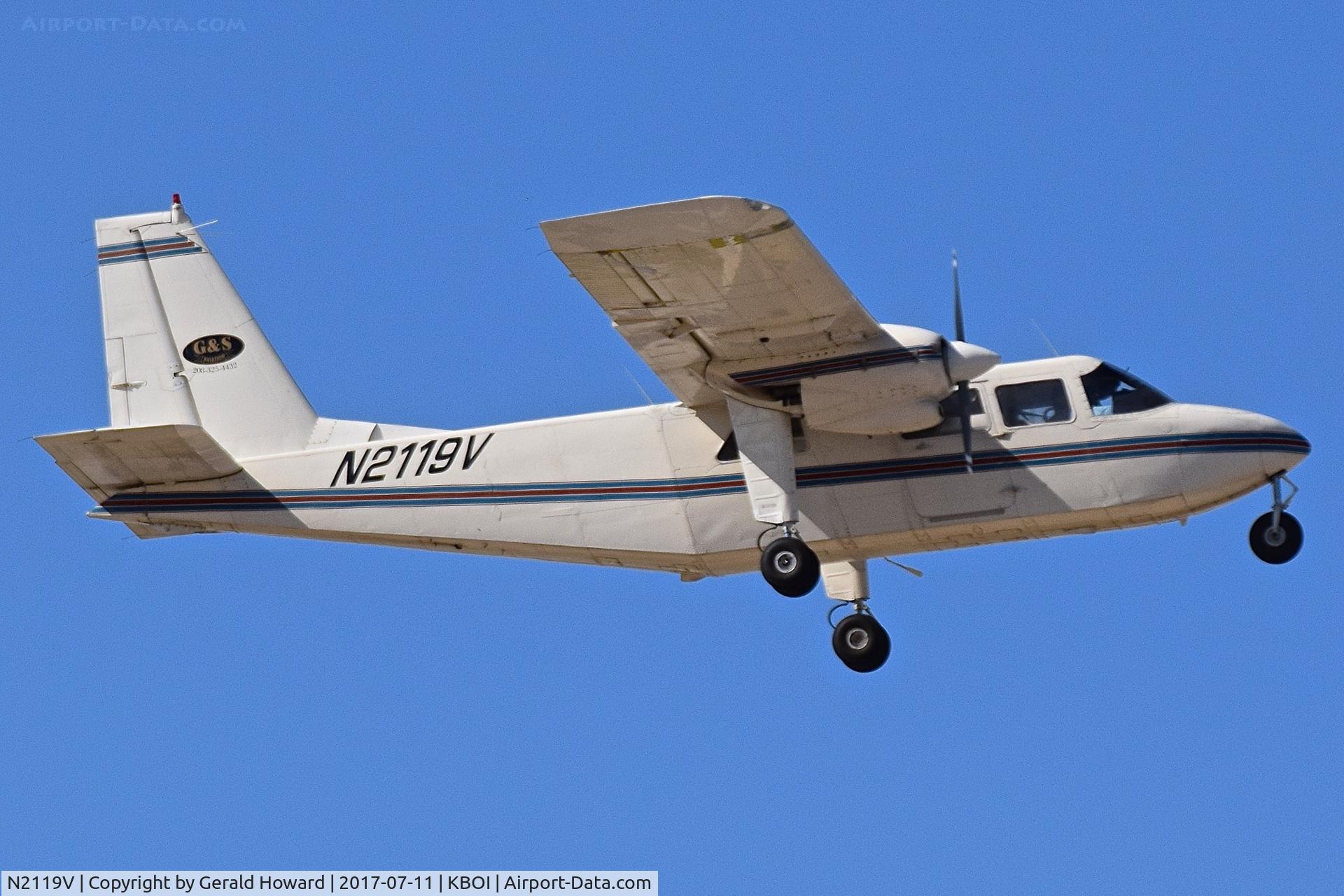 N2119V, 1981 Britten-Norman BN-2B-26 Islander C/N 2105, Departing BOI for the back country.