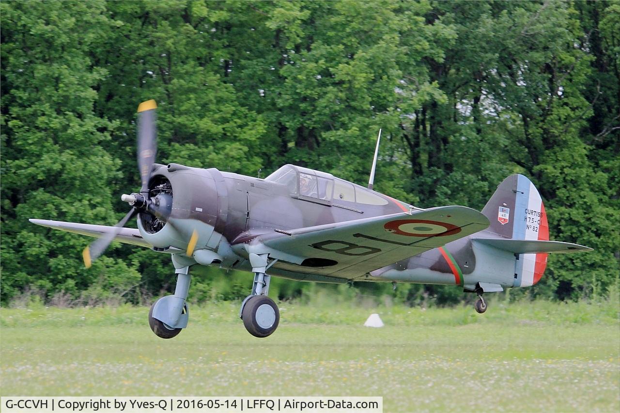 G-CCVH, 1939 Curtiss H-75A-1 C/N 12881, Curtiss H-75A-1, Take off rwy 28, La Ferté-Alais airfield (LFFQ) Airshow 2016