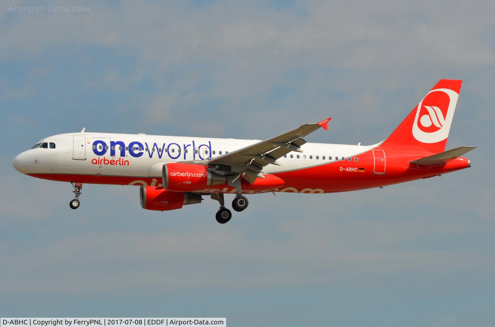 D-ABHC, 2008 Airbus A320-200 C/N 3594, Air Berlin A320 over the highway