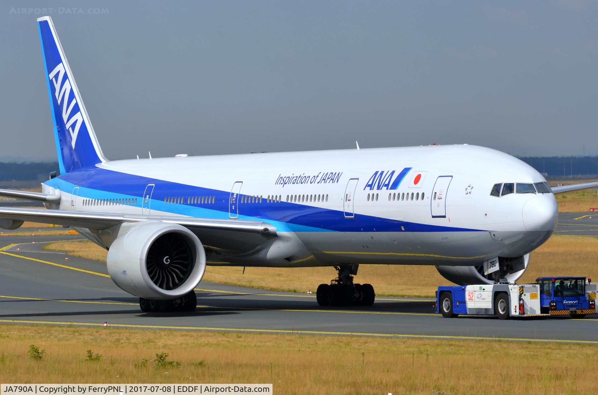 JA790A, 2015 Boeing 777-381/ER C/N 60136, ANA B773 under tug.