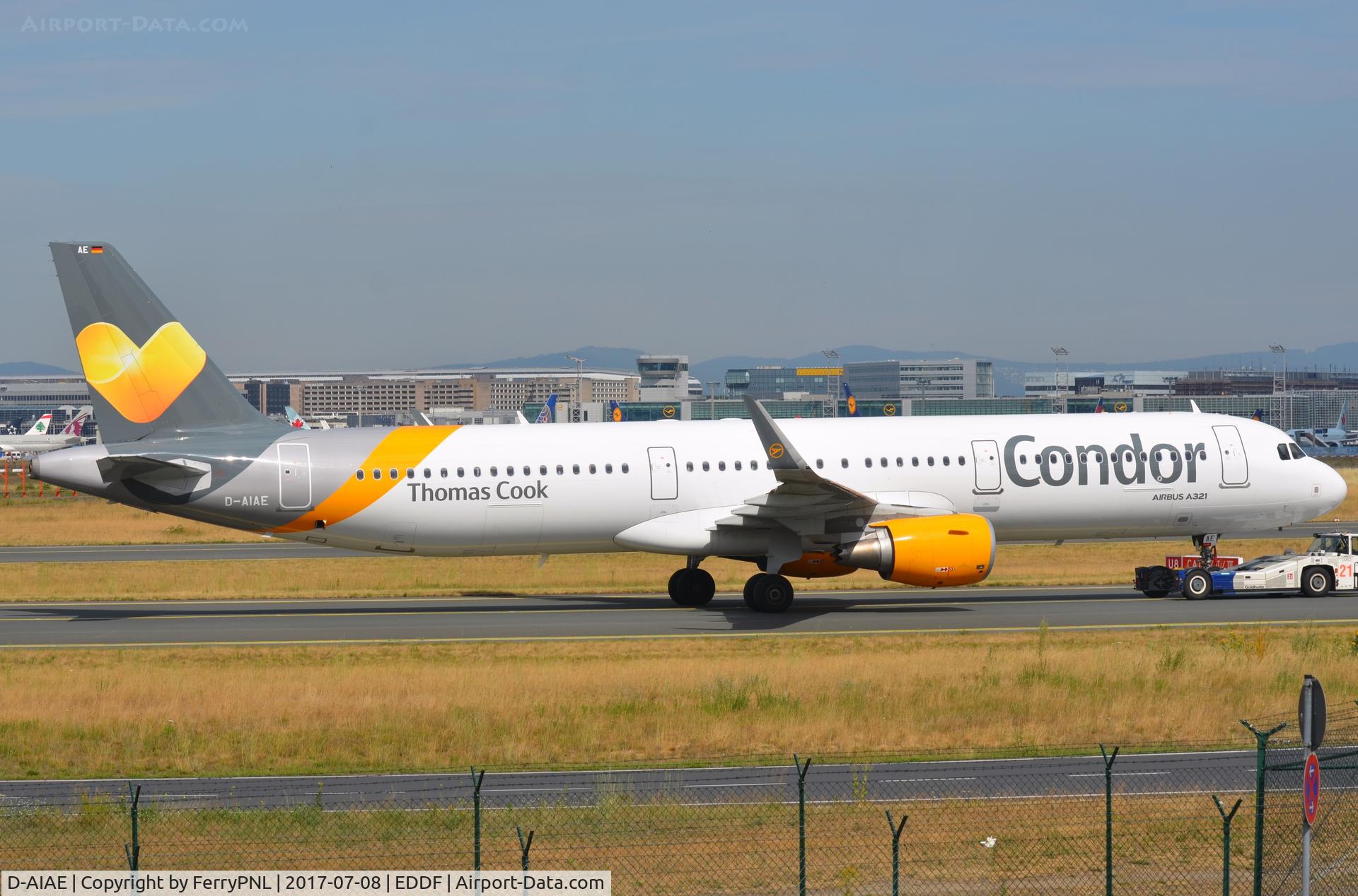 D-AIAE, 2014 Airbus A321-211 C/N 6376, Condor A321 under tug.